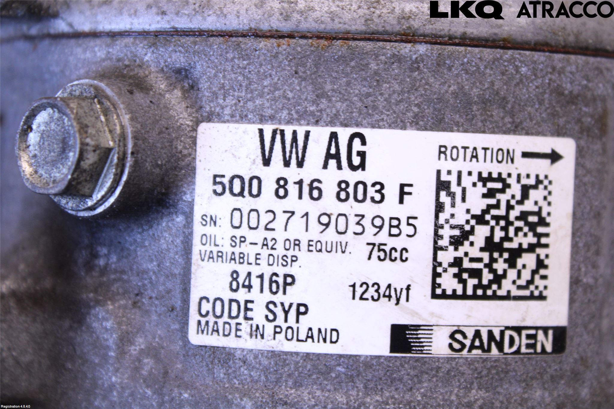 Volkswagen VW GOLF / E-GOLF VII 13-20 Ac Kompressor