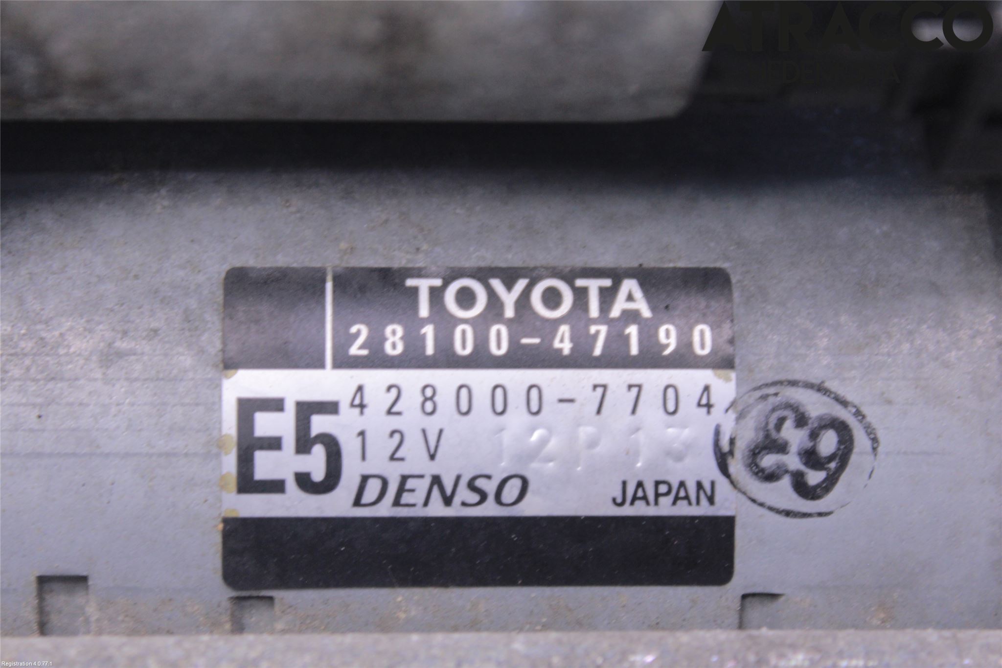 Toyota VERSO-S 11-16 Startmotor