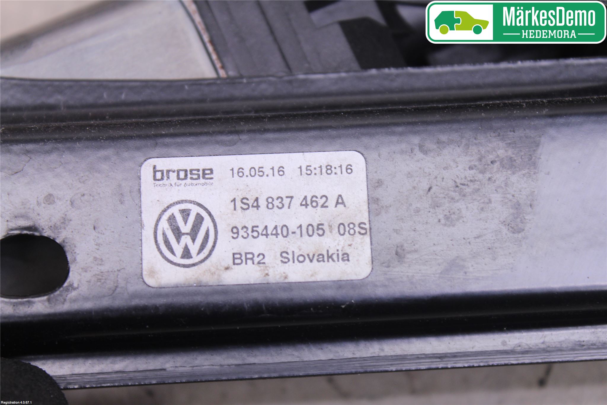 Volkswagen VW UP! / E-UP! Fönsterhiss El Kompl