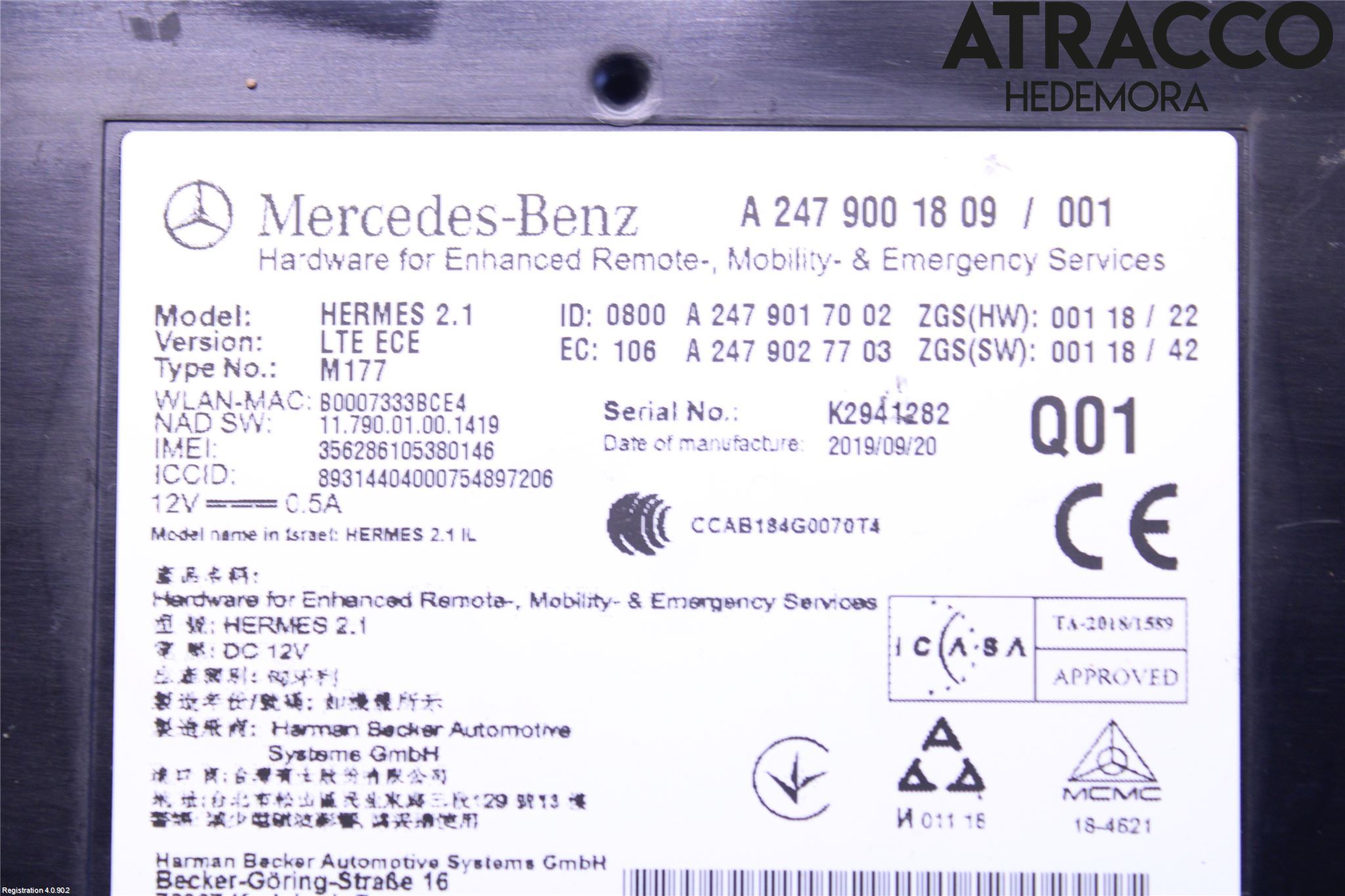 Mercedes-Benz MB CLA-KLASS (C118/X118) 19- Styrenhet Övrigt