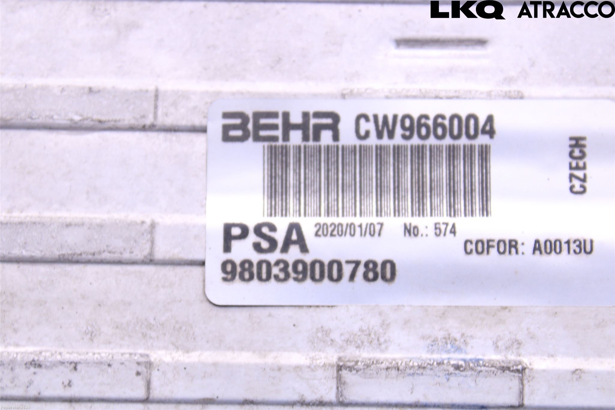 Citroen COTROEN C3 17-24 Laddluft-Intercooler Kyl