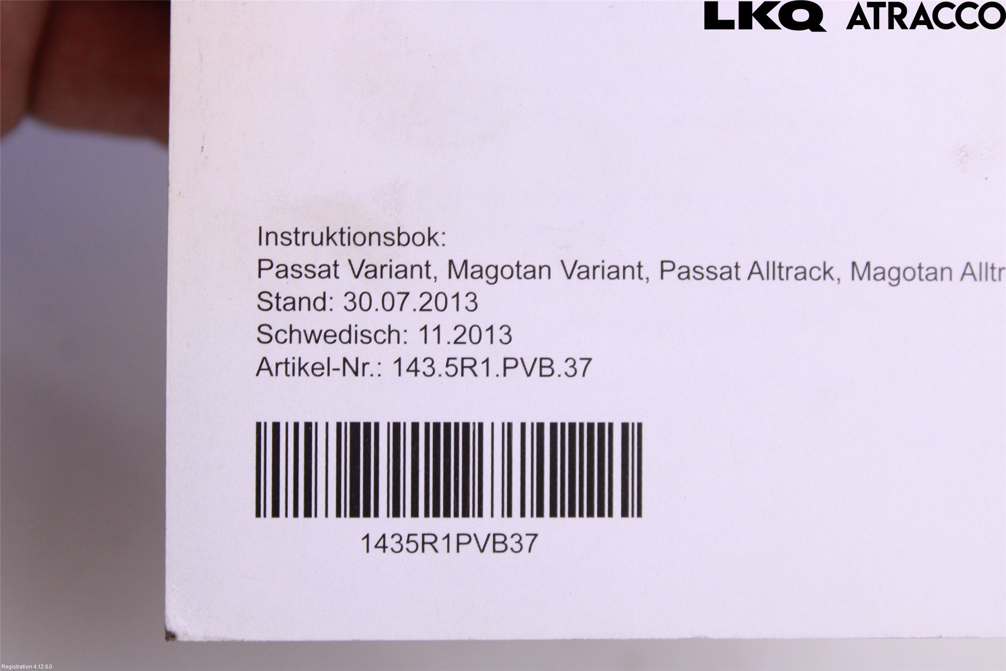 Volkswagen VW PASSAT 11-14 Instruktionsbok