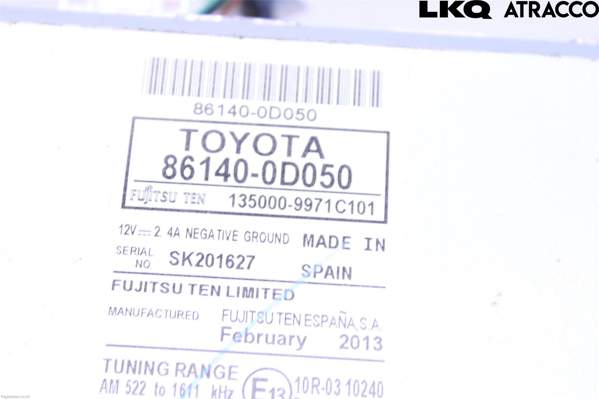 Toyota YARIS XP130 12-14 Cd Radio - Multimediapanel