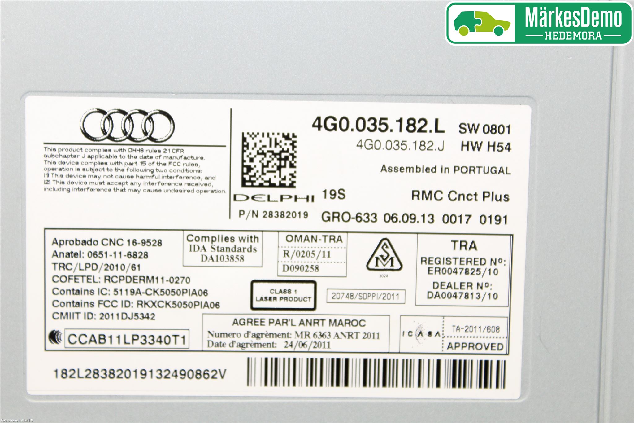 Audi A6/S6 4G 11-18 Cd Radio - Multimediapanel