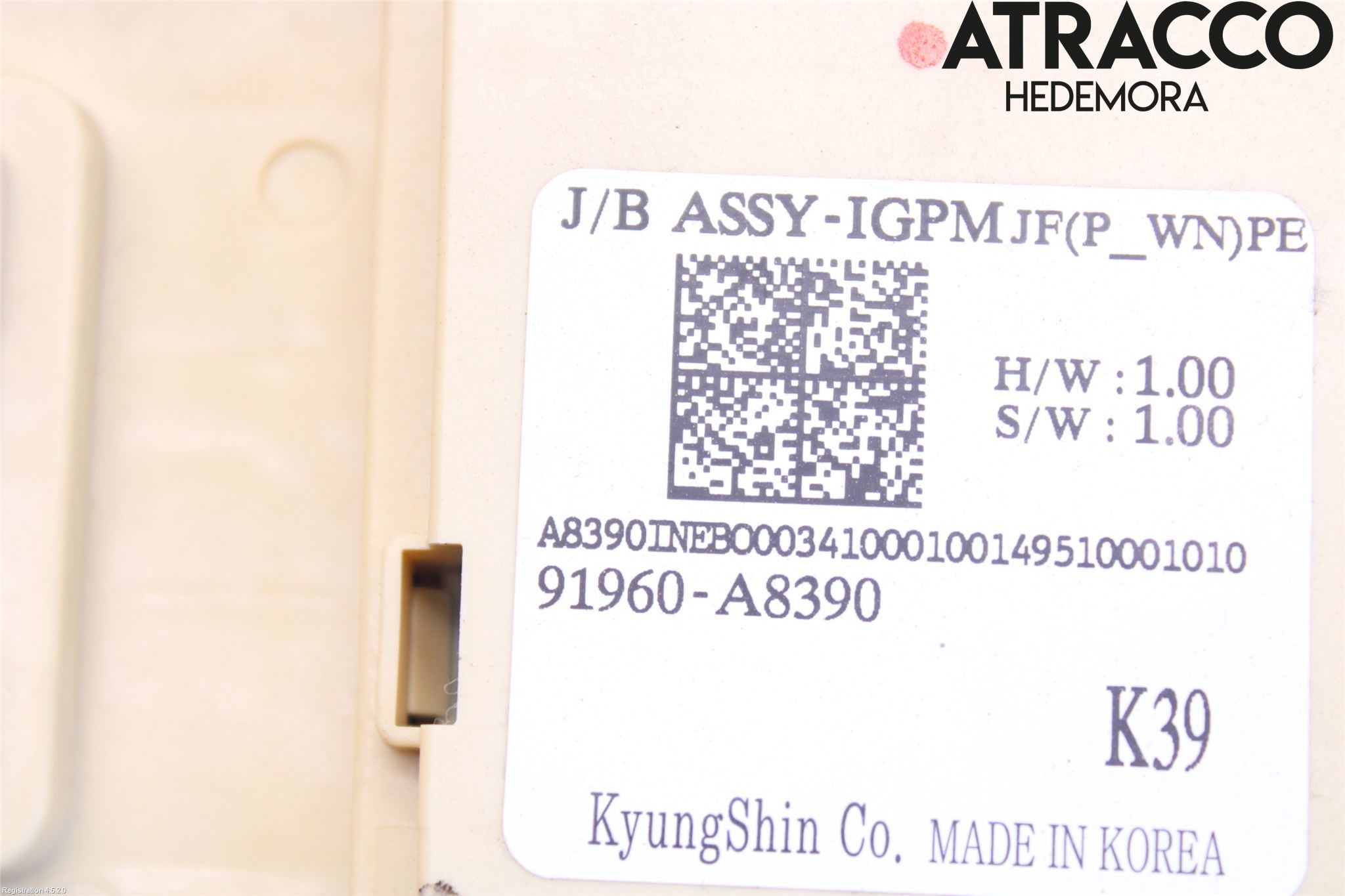 Kia OPTIMA 16-20 Säkringsdosa-Elcentral