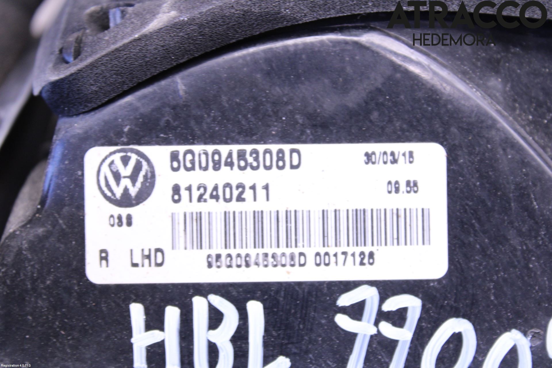 Volkswagen VW GOLF / E-GOLF VII 13-20 Bakljus Lucka Hö