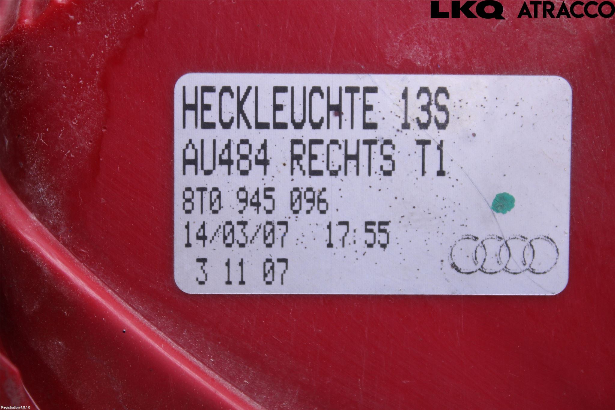 Audi A5 07-16 Bakljus Höger