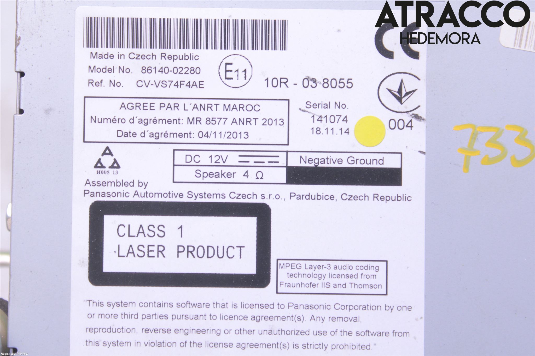 Toyota AURIS 13-19 Cd Radio - Multimediapanel