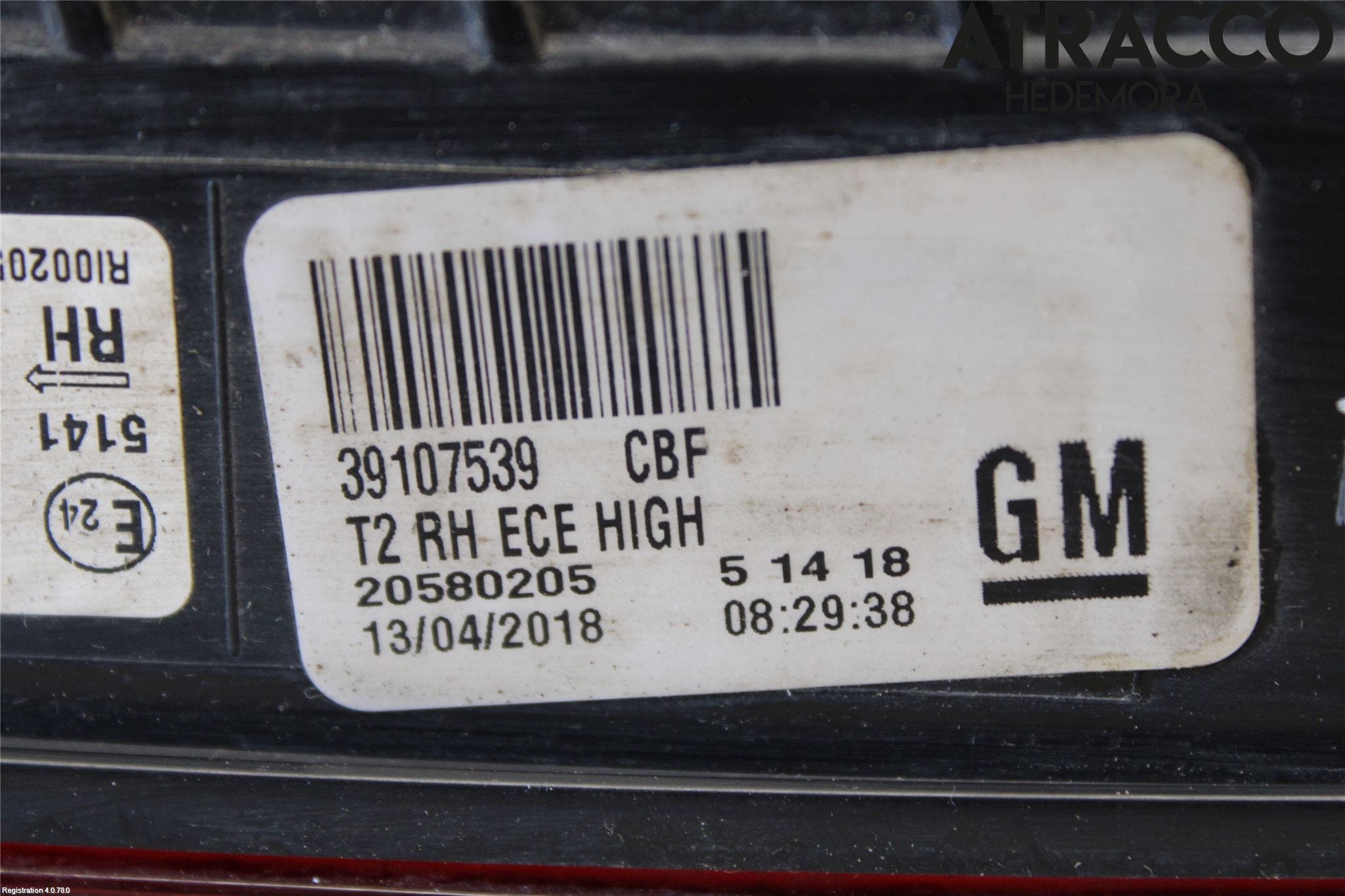 Opel INSIGNIA 17- Bakljus Lucka Hö