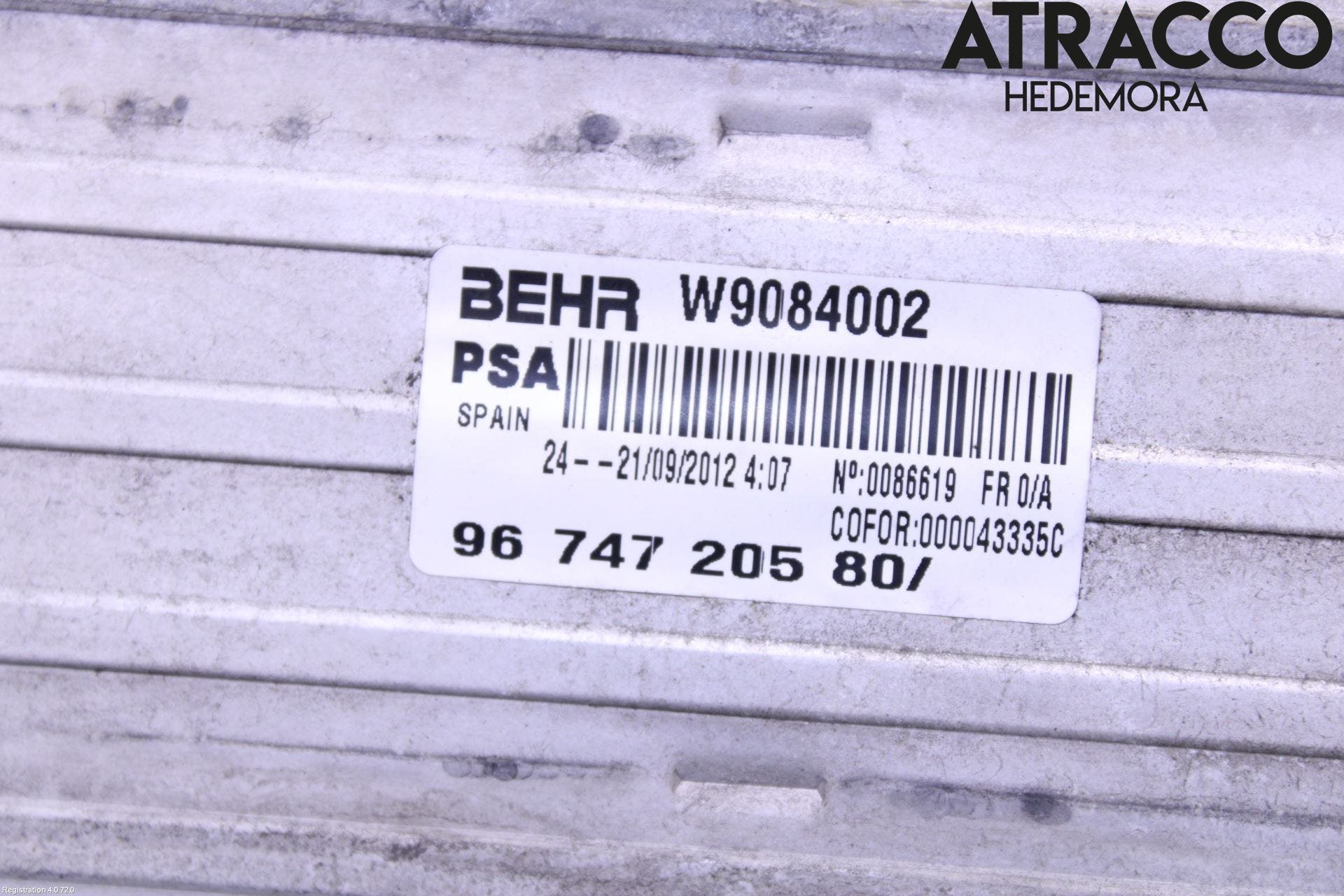 Peugeot 3008 09-16 Laddluft-Intercooler Kyl