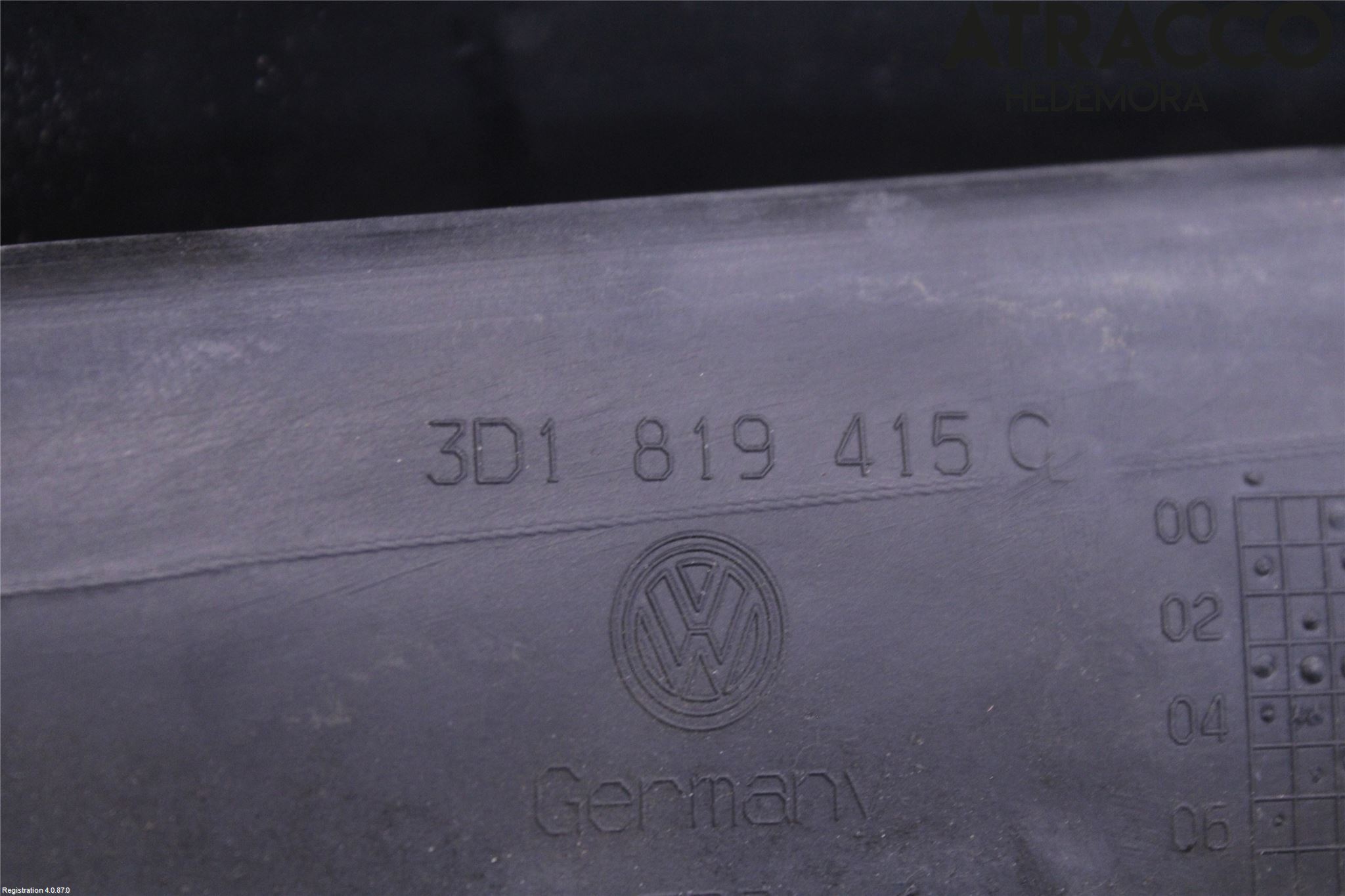 Volkswagen VW PHAETON Torpedplåt-Torpedplast