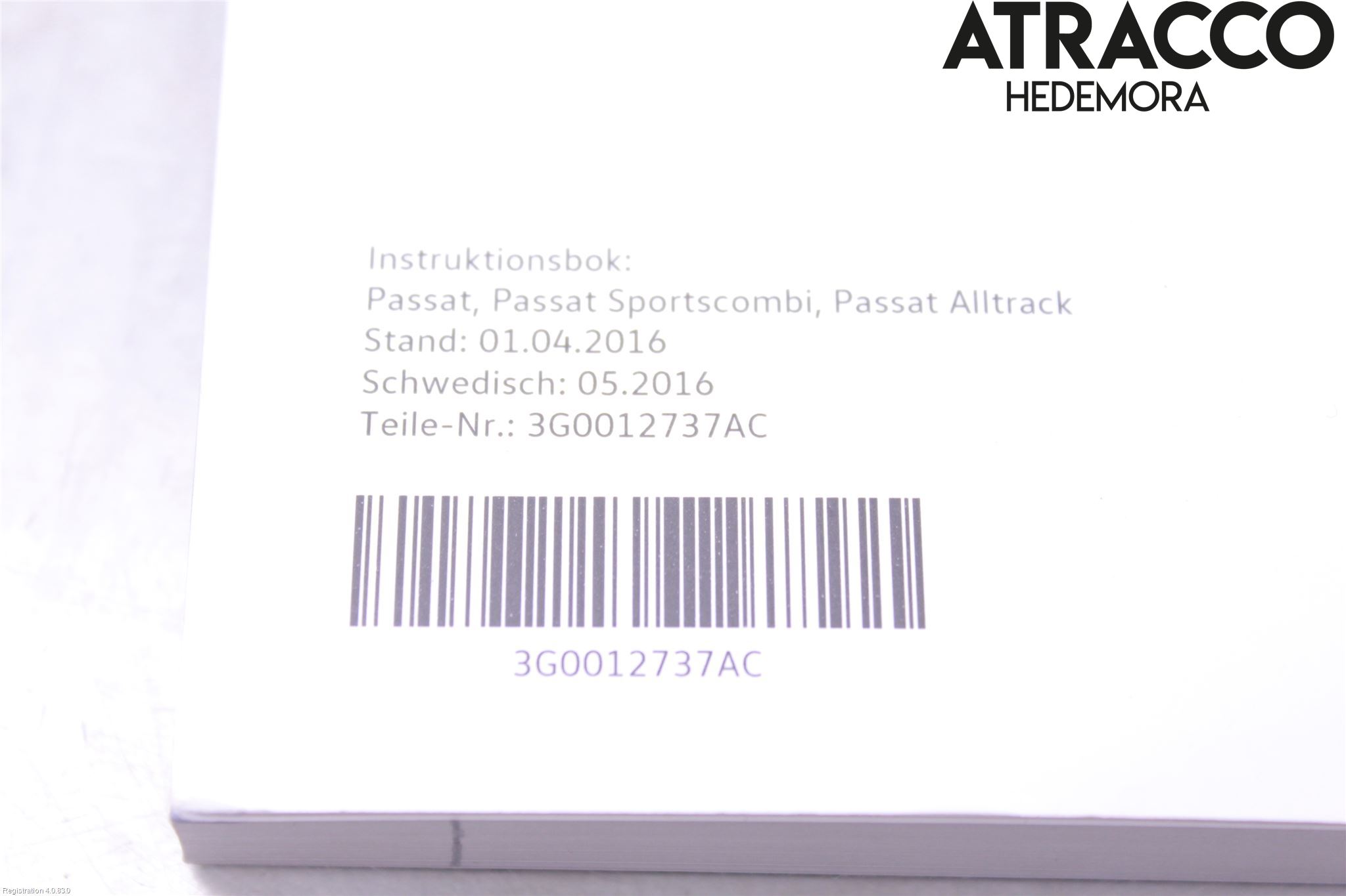 Volkswagen VW PASSAT 15-19 Instruktionsbok