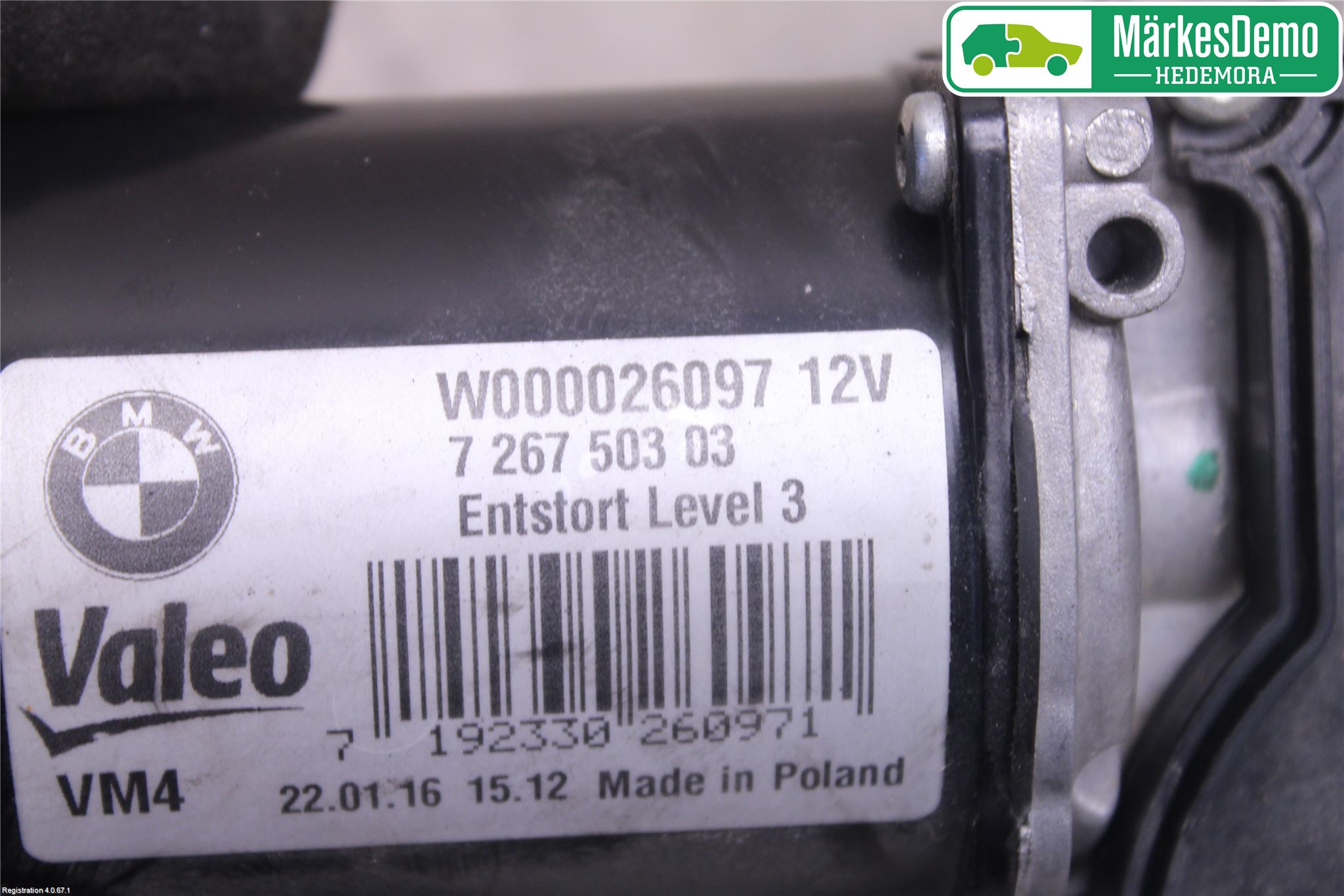 BMW 1 F20/F21 11-19 Torkarmotor Vindruta