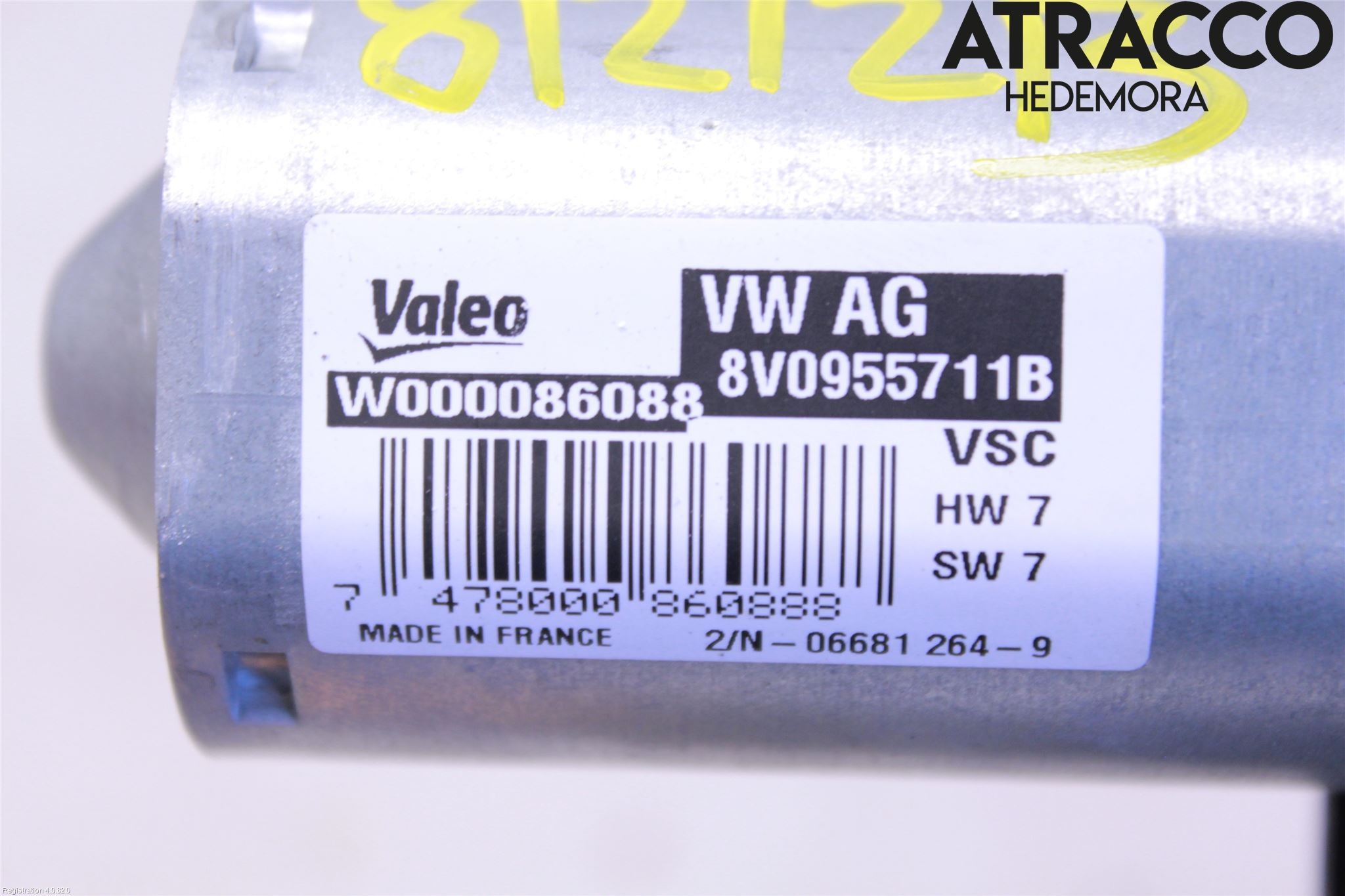 Audi A3/S3 8V 13-20 Torkarmotor Baklucka