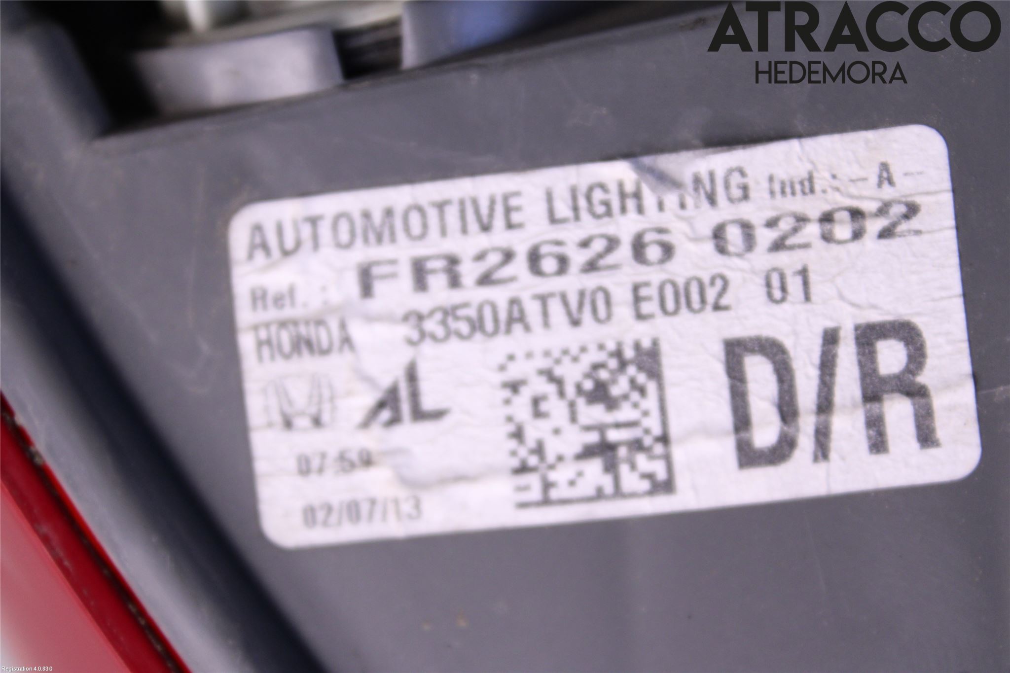 Honda CIVIC 12-16 Bakljus Höger