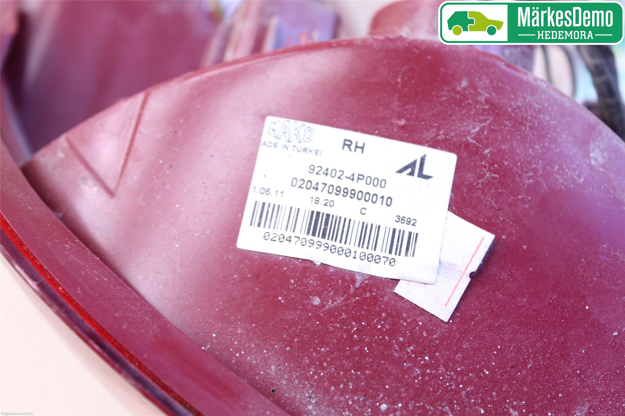 Hyundai i20 PB 09-14 Bakljus Höger