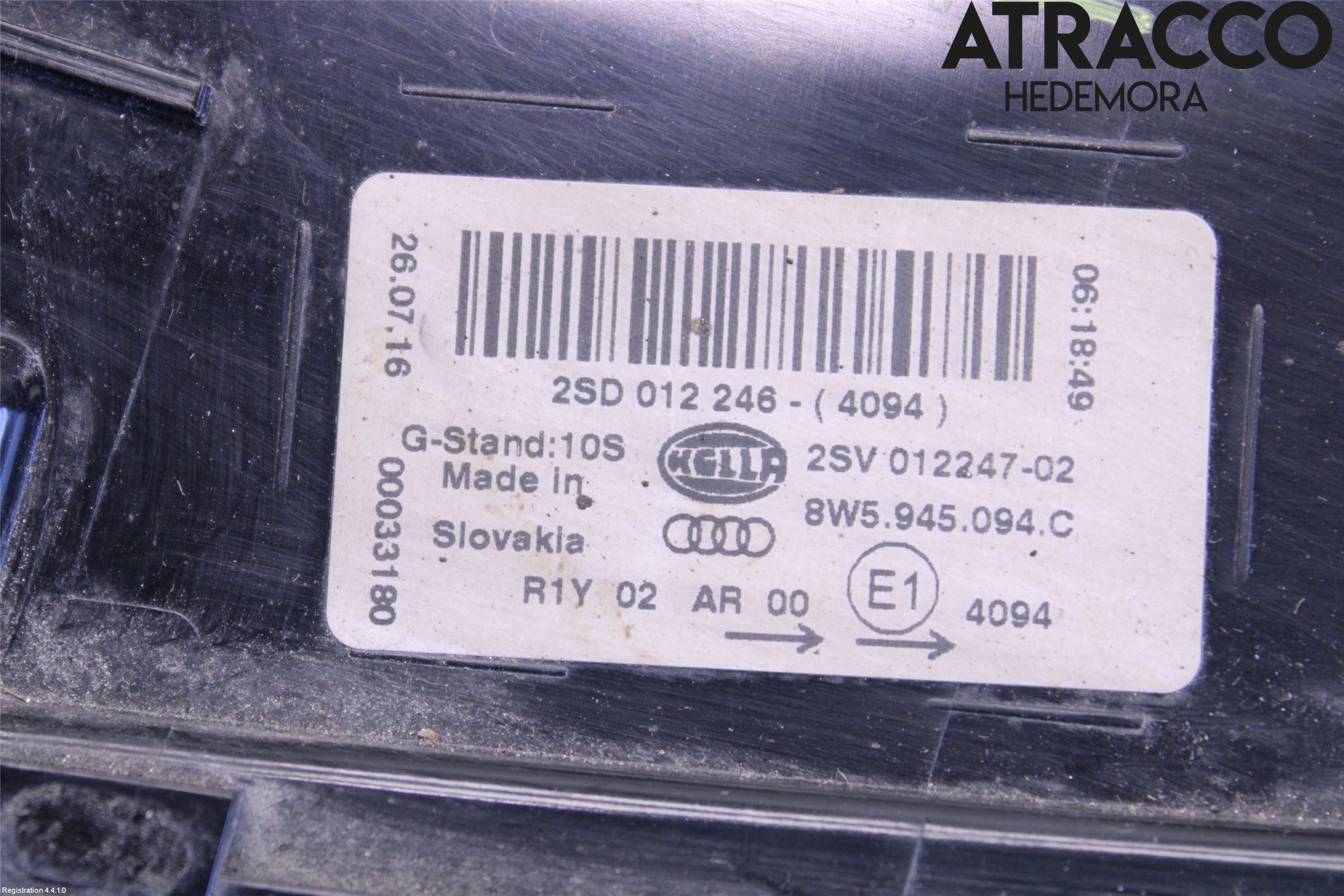 Audi A4/S4 B9 16-19 Bakljus Lucka Hö