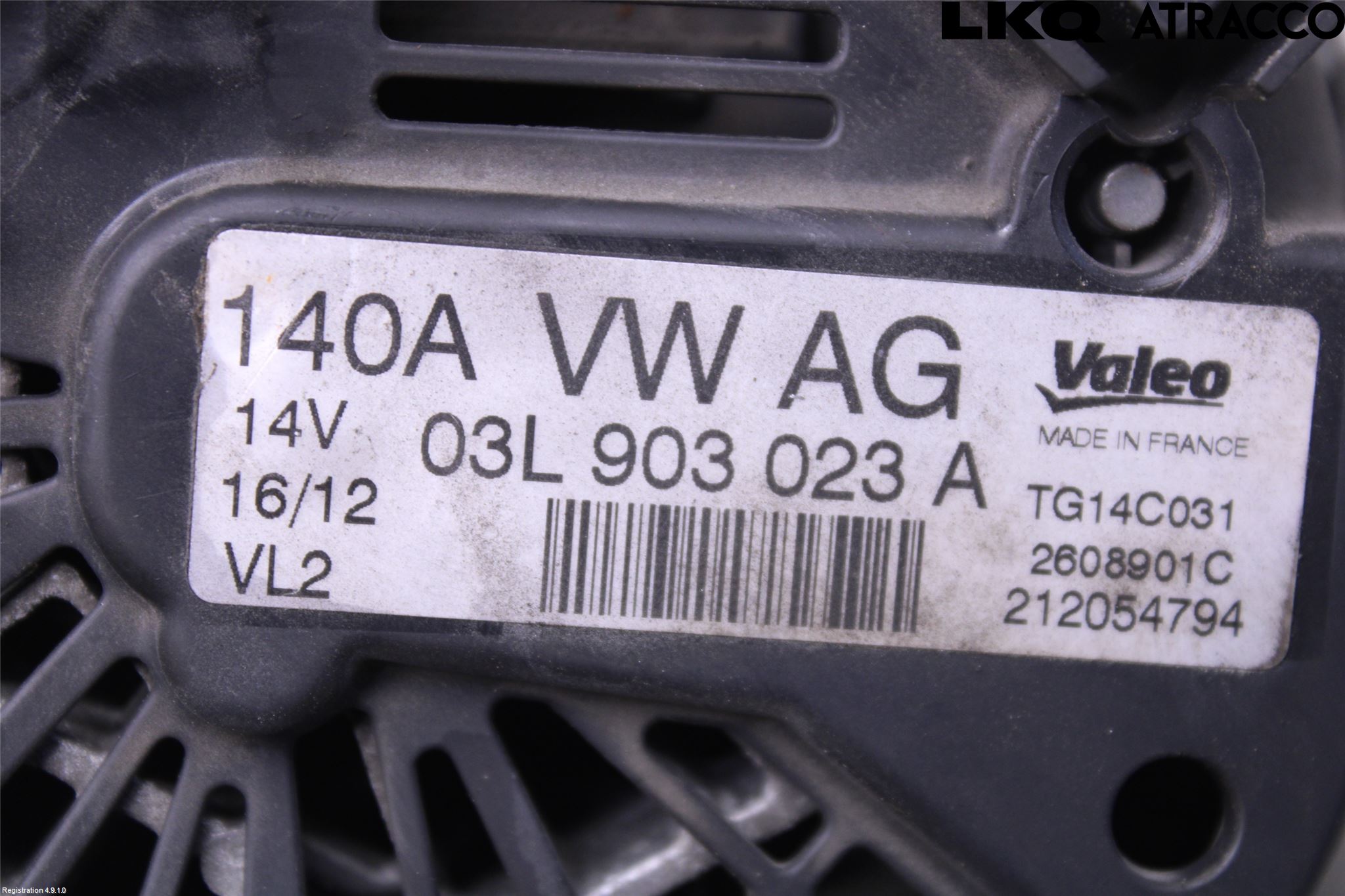 Volkswagen VW GOLF VI 09-13 Generator