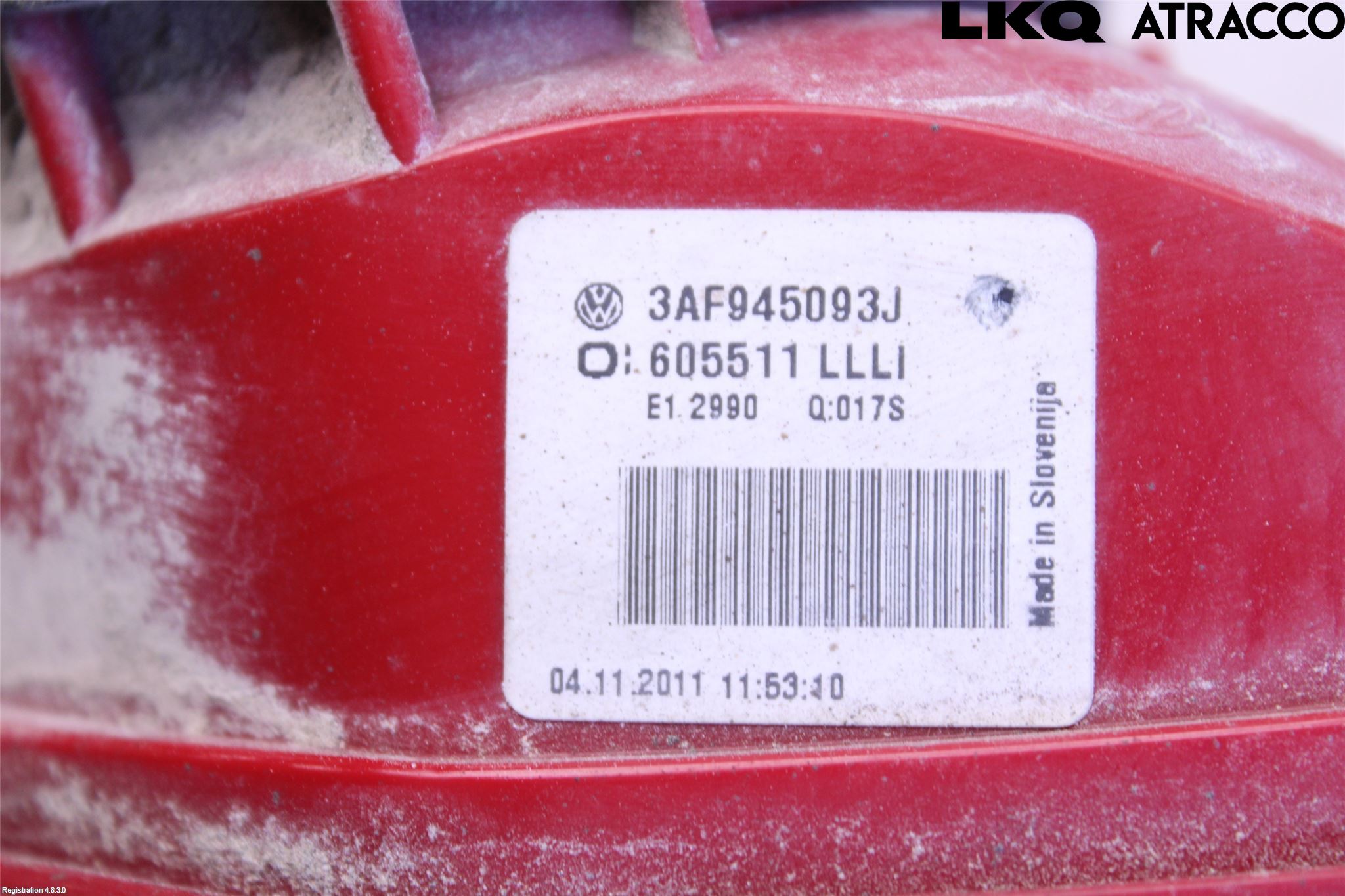 Volkswagen VW PASSAT 11-14 Bakljus Lucka Vä