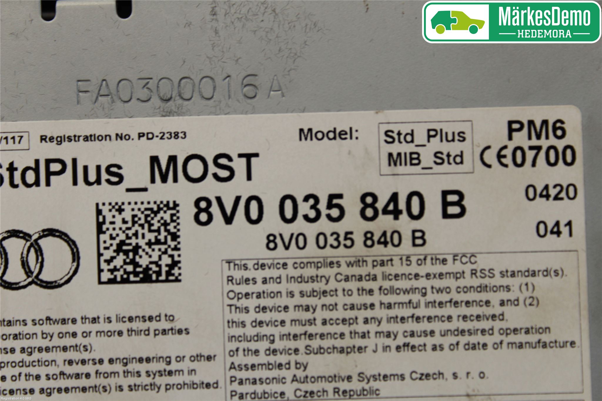 Audi A3/S3 8V 13-20 Cd Radio - Multimediapanel