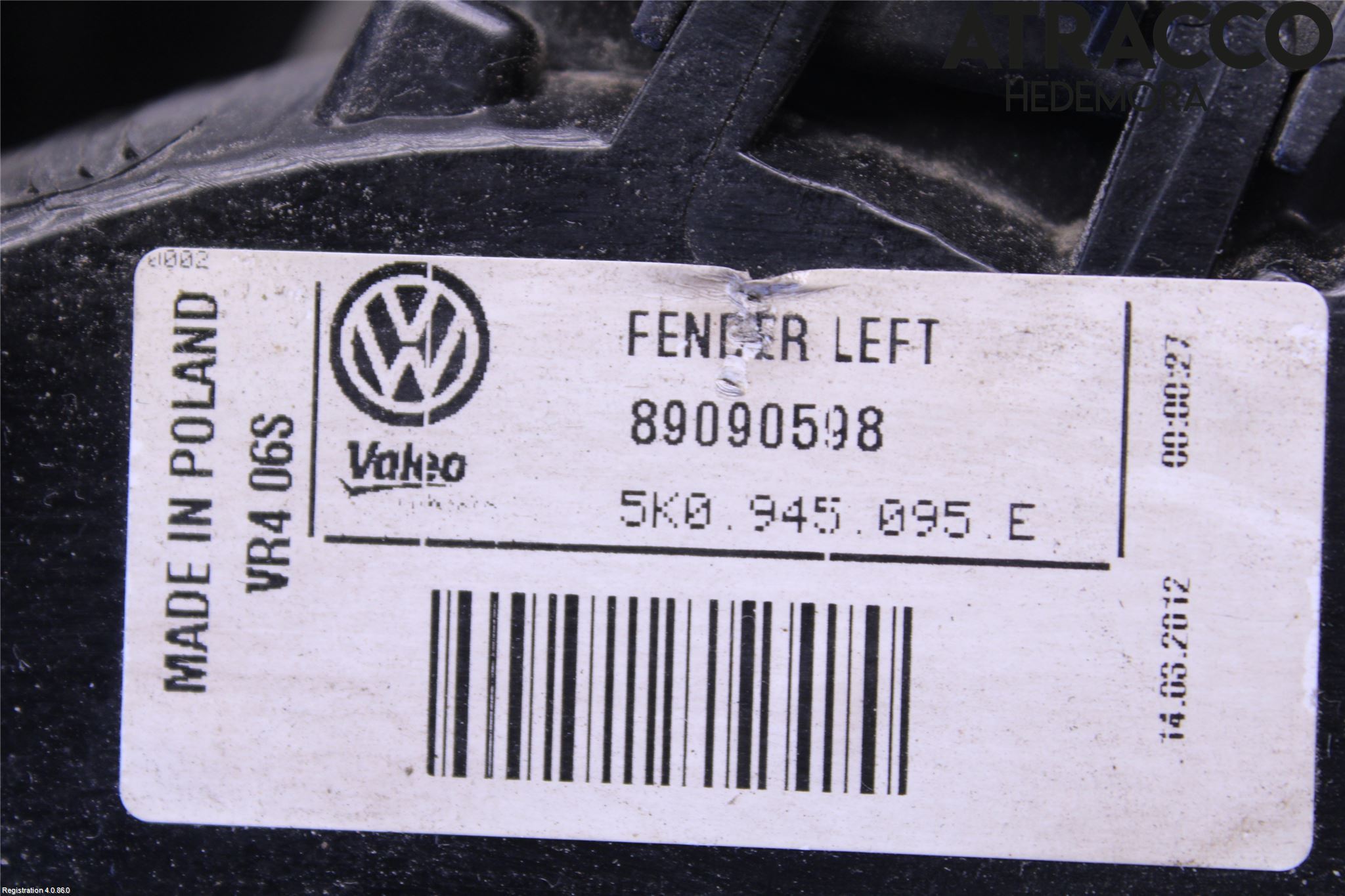 Volkswagen VW GOLF VI 09-13 Bakljus Vänster