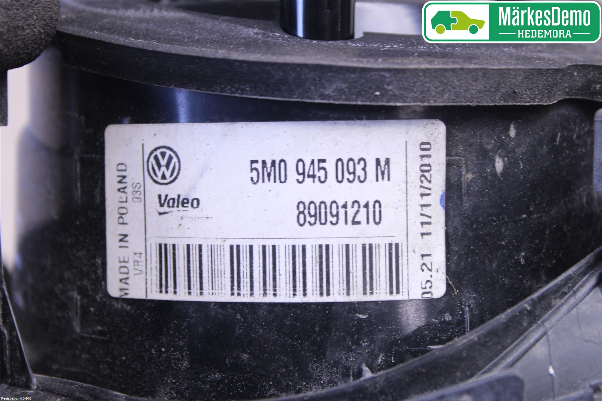 Volkswagen VW GOLF PLUS/CROSS GOLF 04-14 Bakljus Lucka Vä