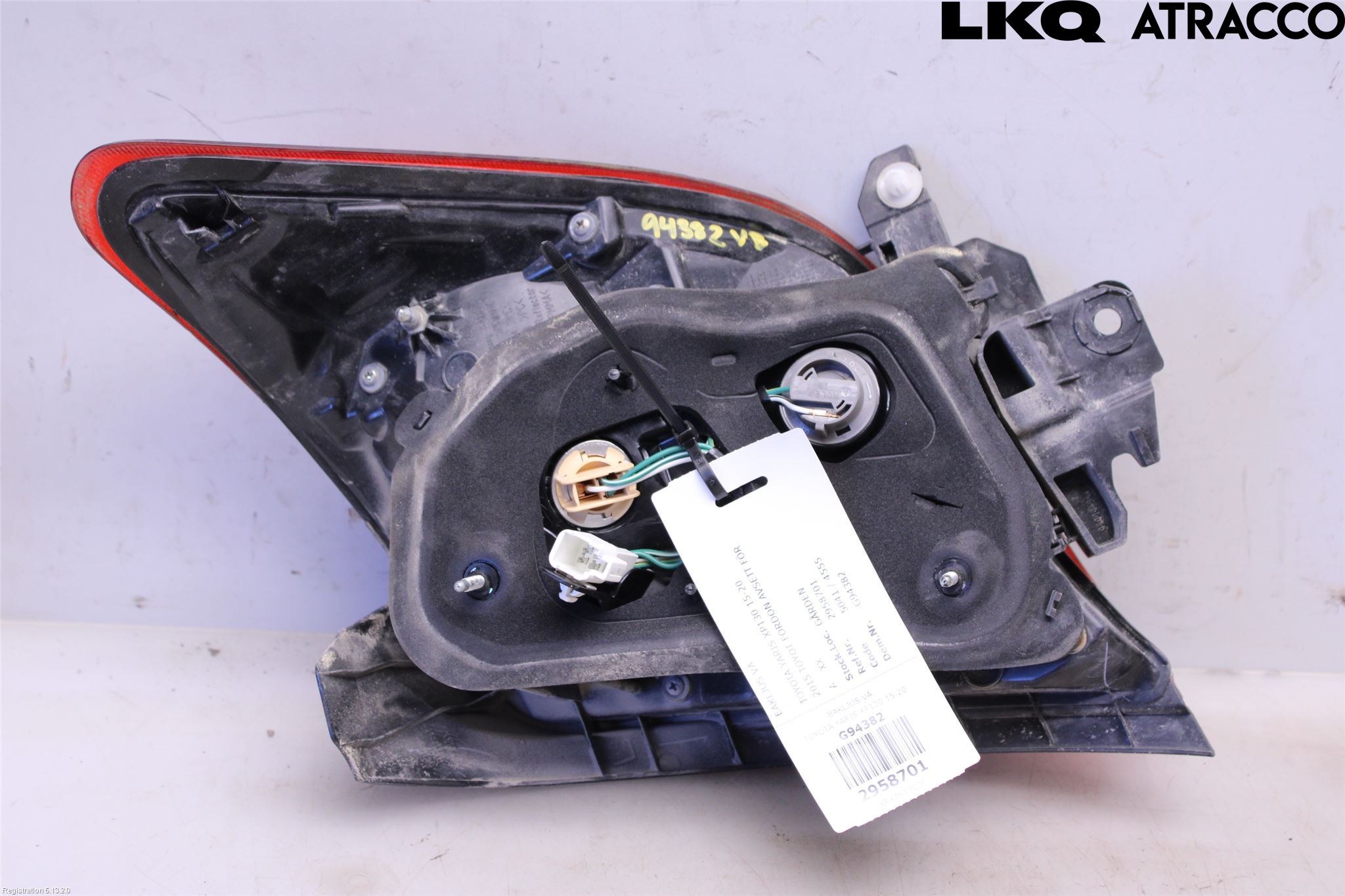 Toyota YARIS XP130 15-20 Bakljus Vänster