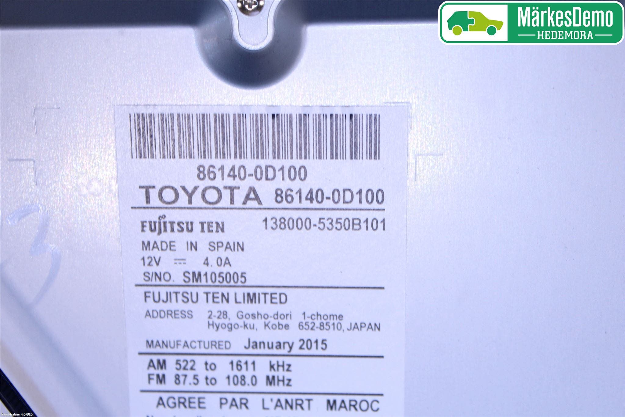 Toyota YARIS XP130 15-20 Cd Radio - Multimediapanel