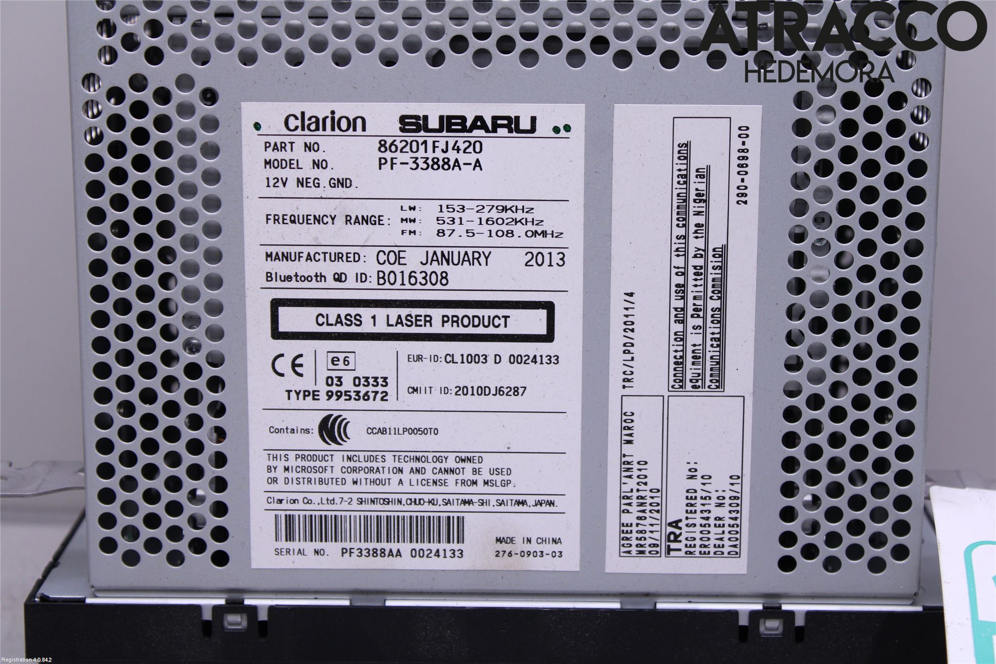 Subaru IMPREZA IV 13-17 Cd Radio - Multimediapanel