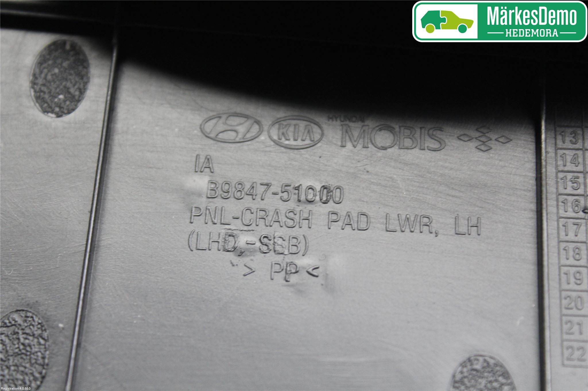 Hyundai i10 BA 17-20 Instrumentbräda Sparkskydd