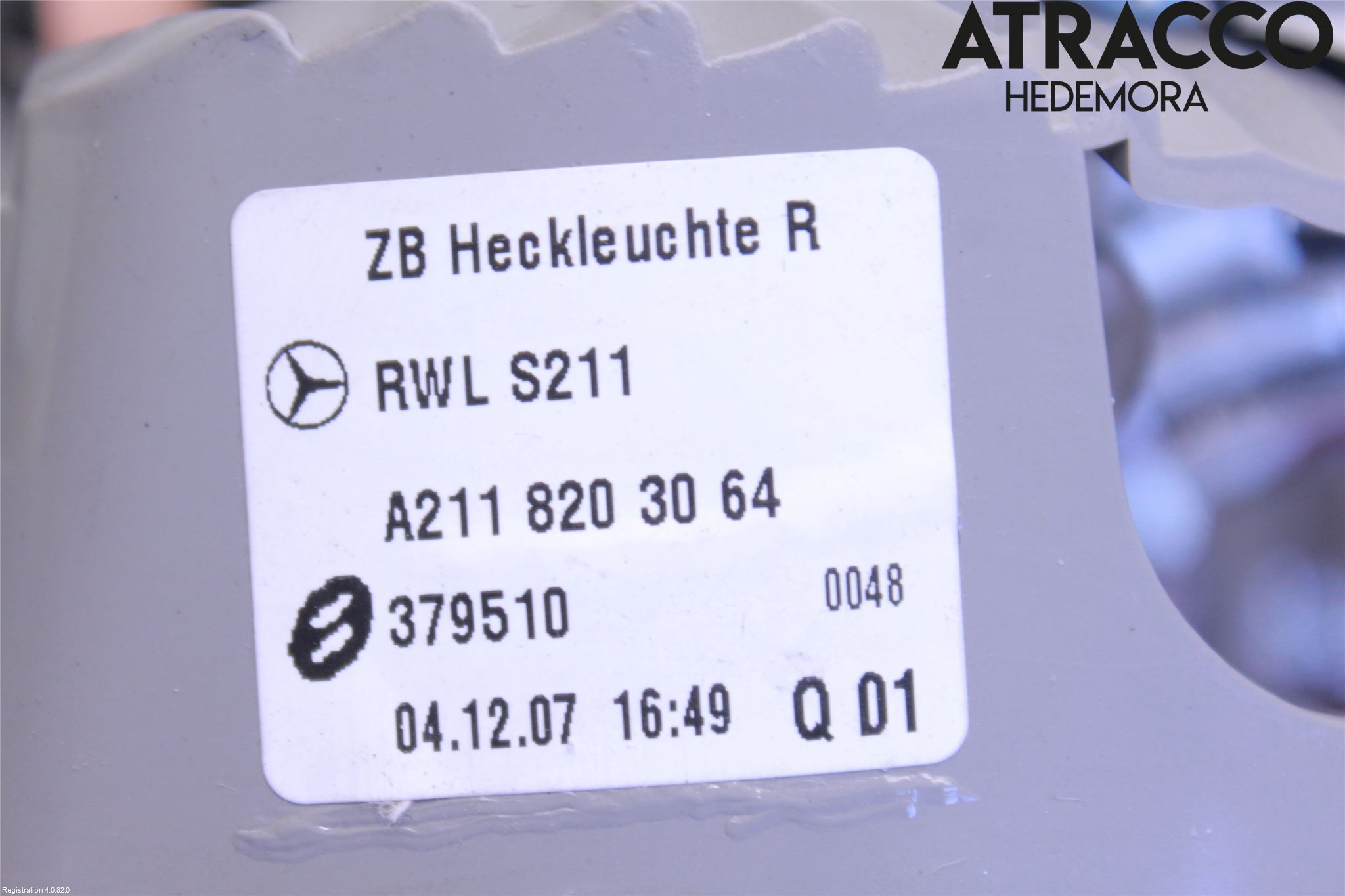 Mercedes-Benz MB E-KLASS (W211) 02-09 Bakljus Lucka Hö