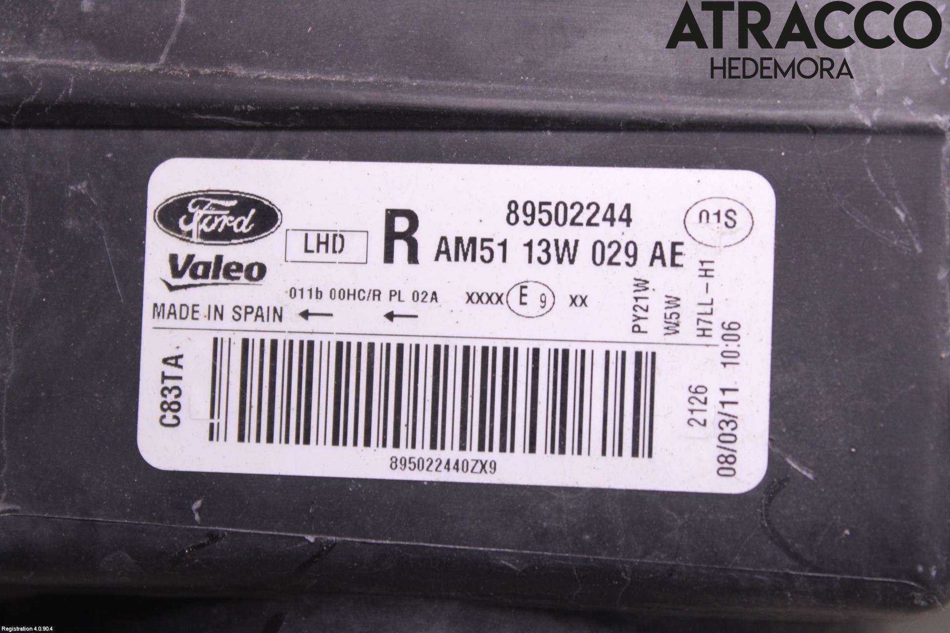 Ford C-MAX II  11-14 Strålkastare Höger