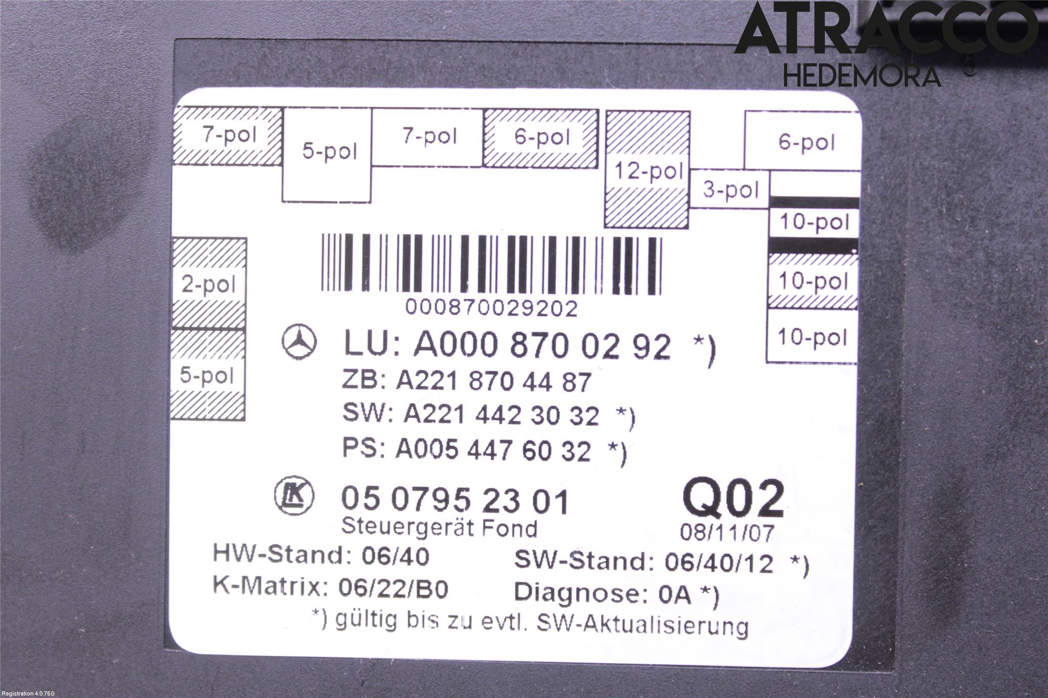 Mercedes-Benz MB S-KLASS (W221) 05-13 Styrenhet Dörr
