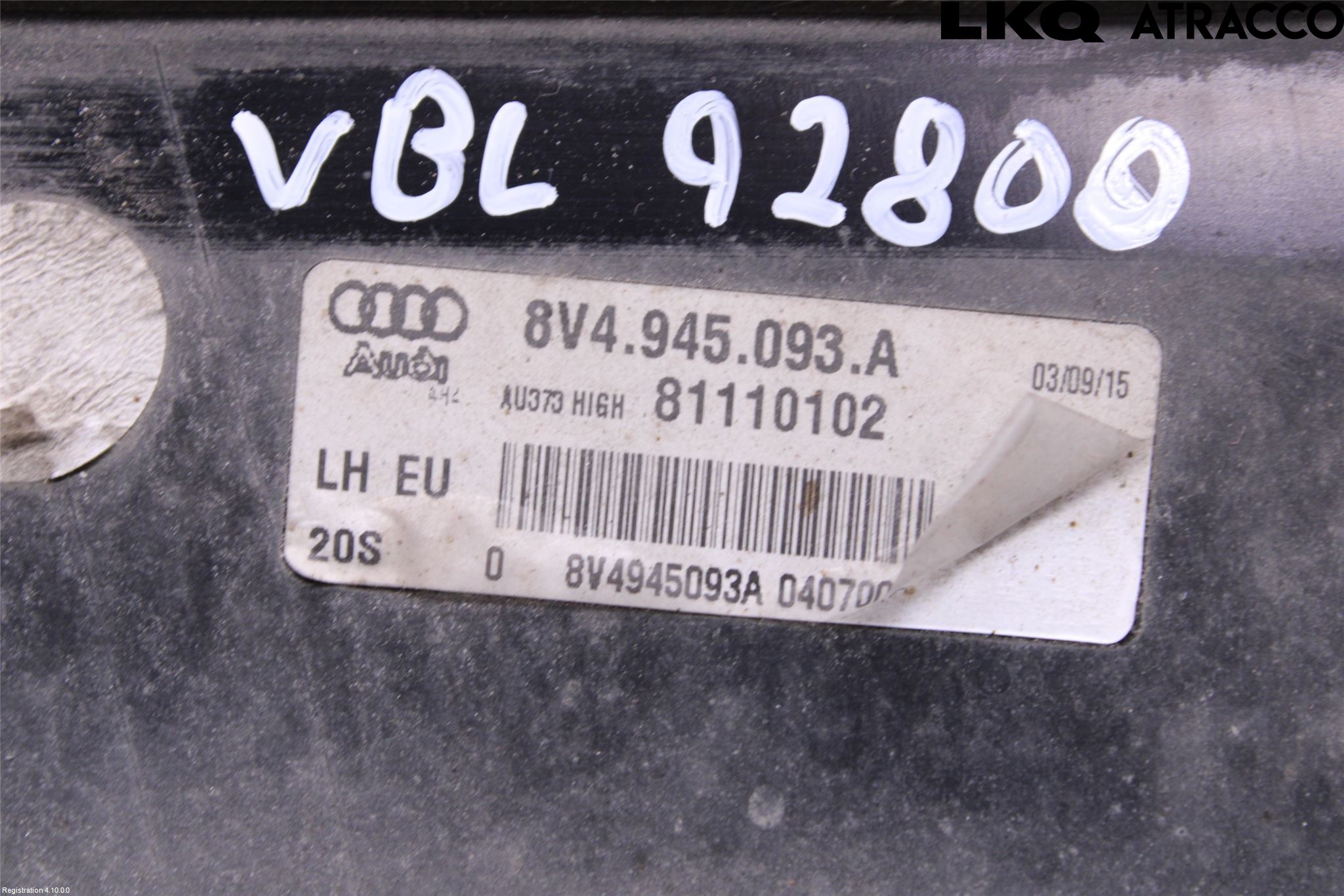 Audi A3/S3 8V 13-20 Bakljus Lucka Vä