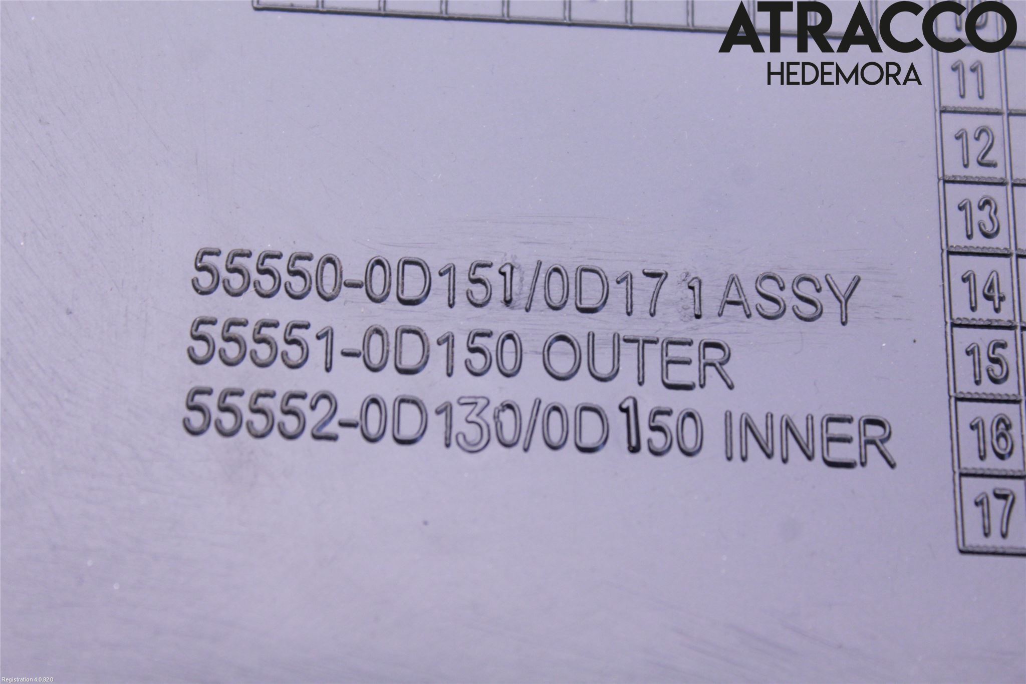 Toyota YARIS XP130 15-20 Handskfacklucka