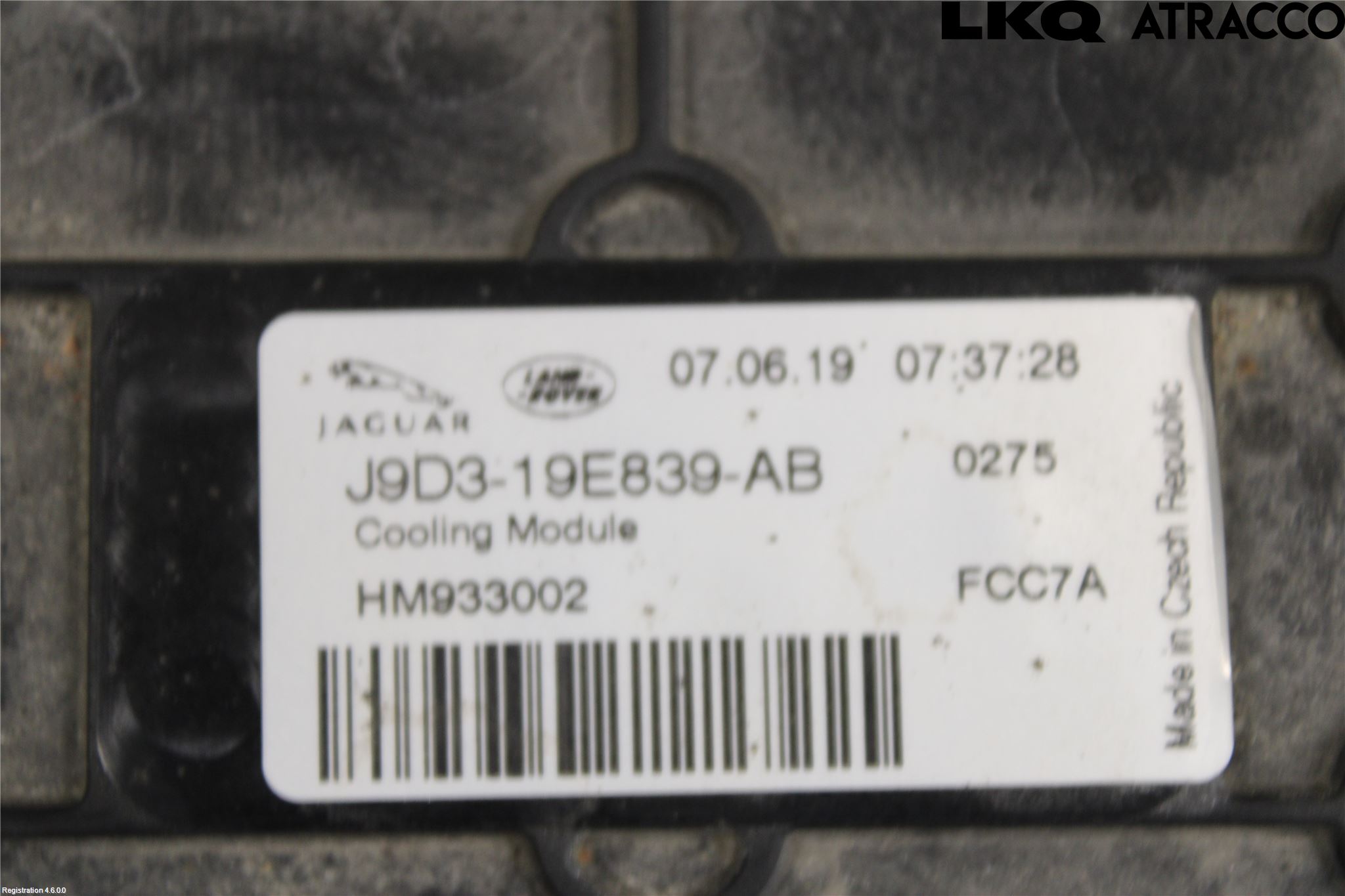 Jaguar I-PACE 18- Kylarfäste-Ram-Balk