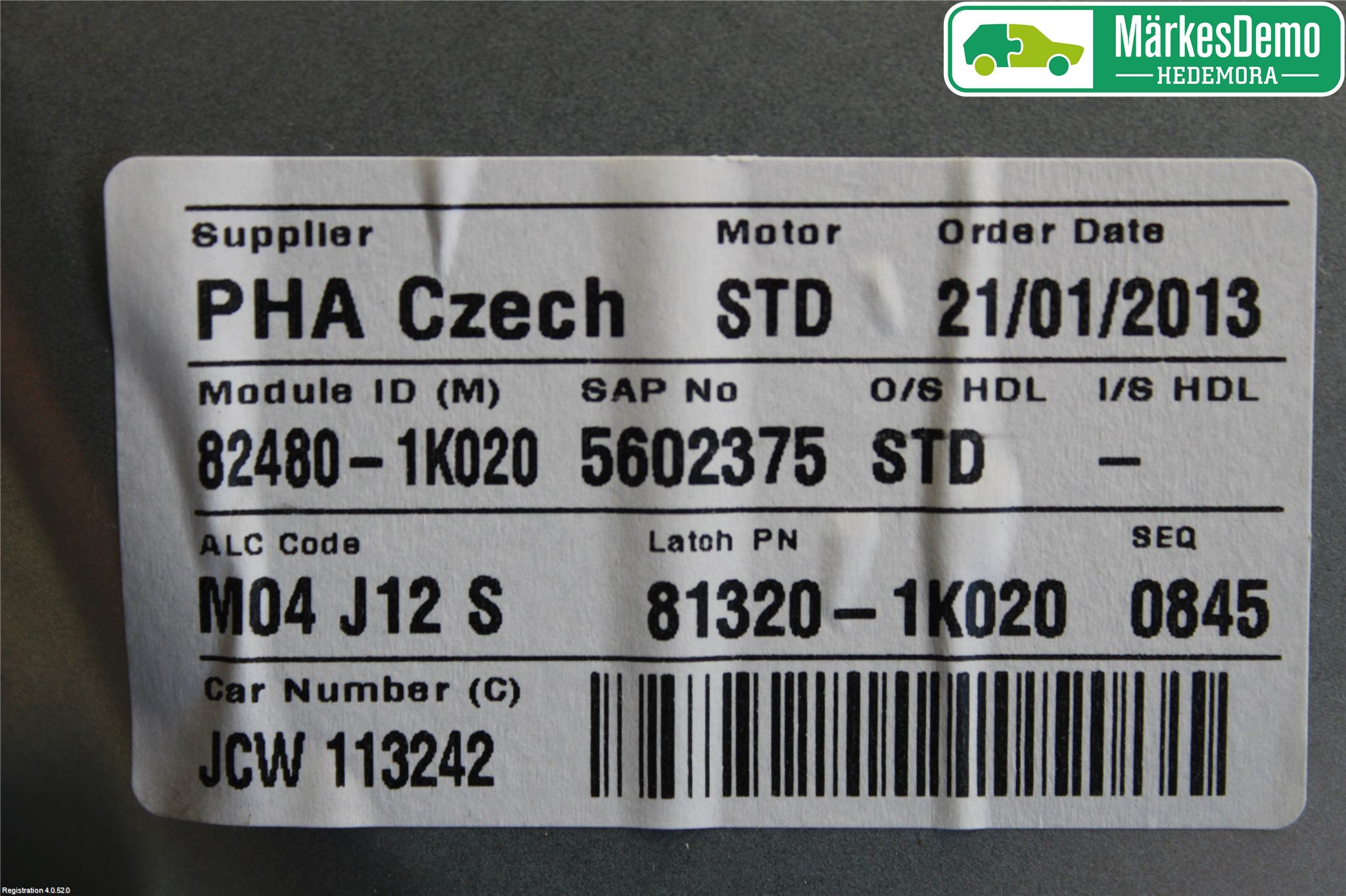 Hyundai ix20 Fönsterhiss El Kompl