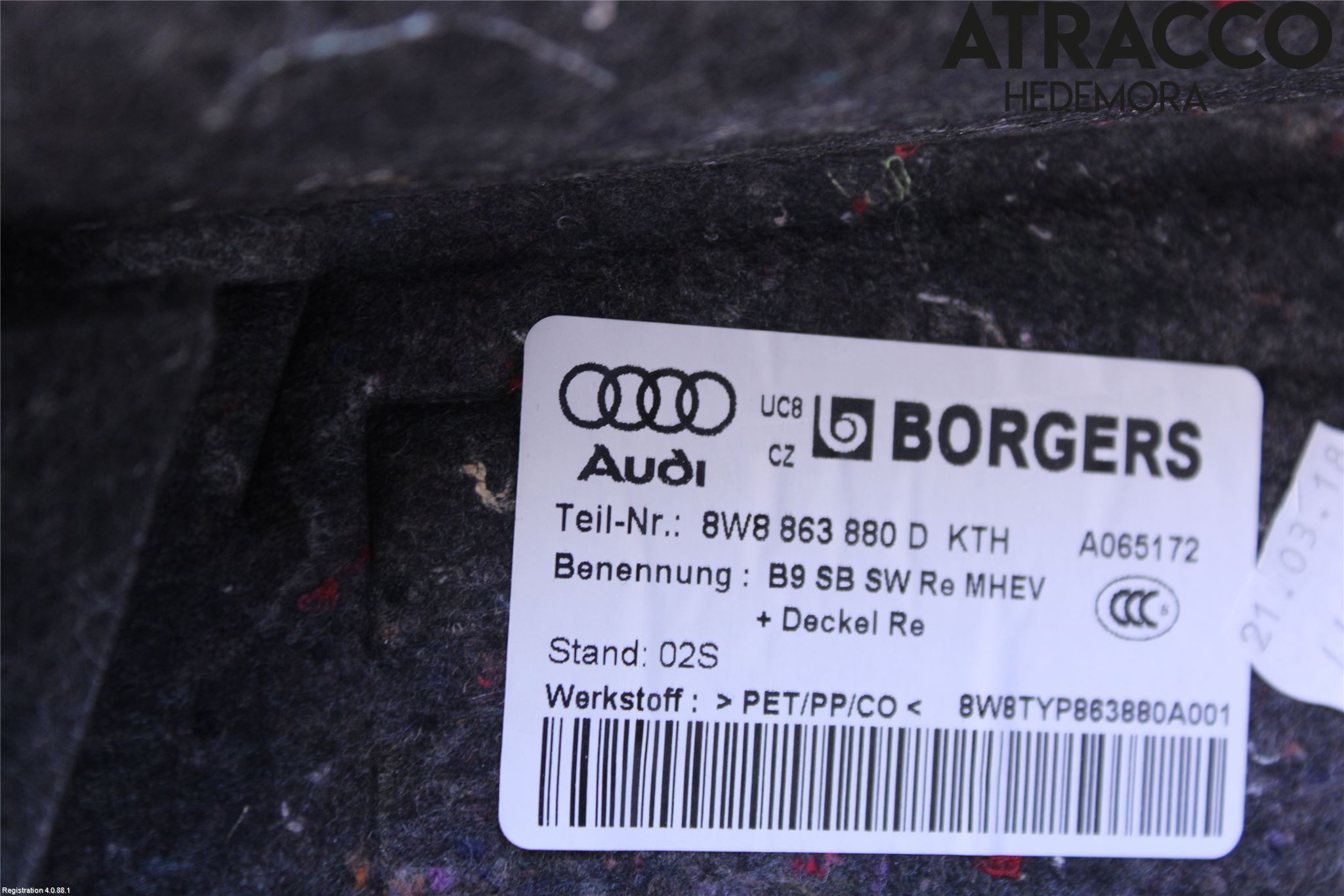 Audi A5 17- Inredning Bakluckeklädsel
