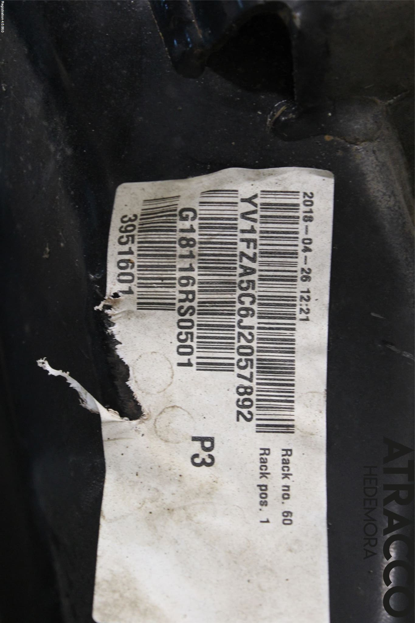 Volvo V60 CROSS COUNTRY 16-18 Bakaxelbalk