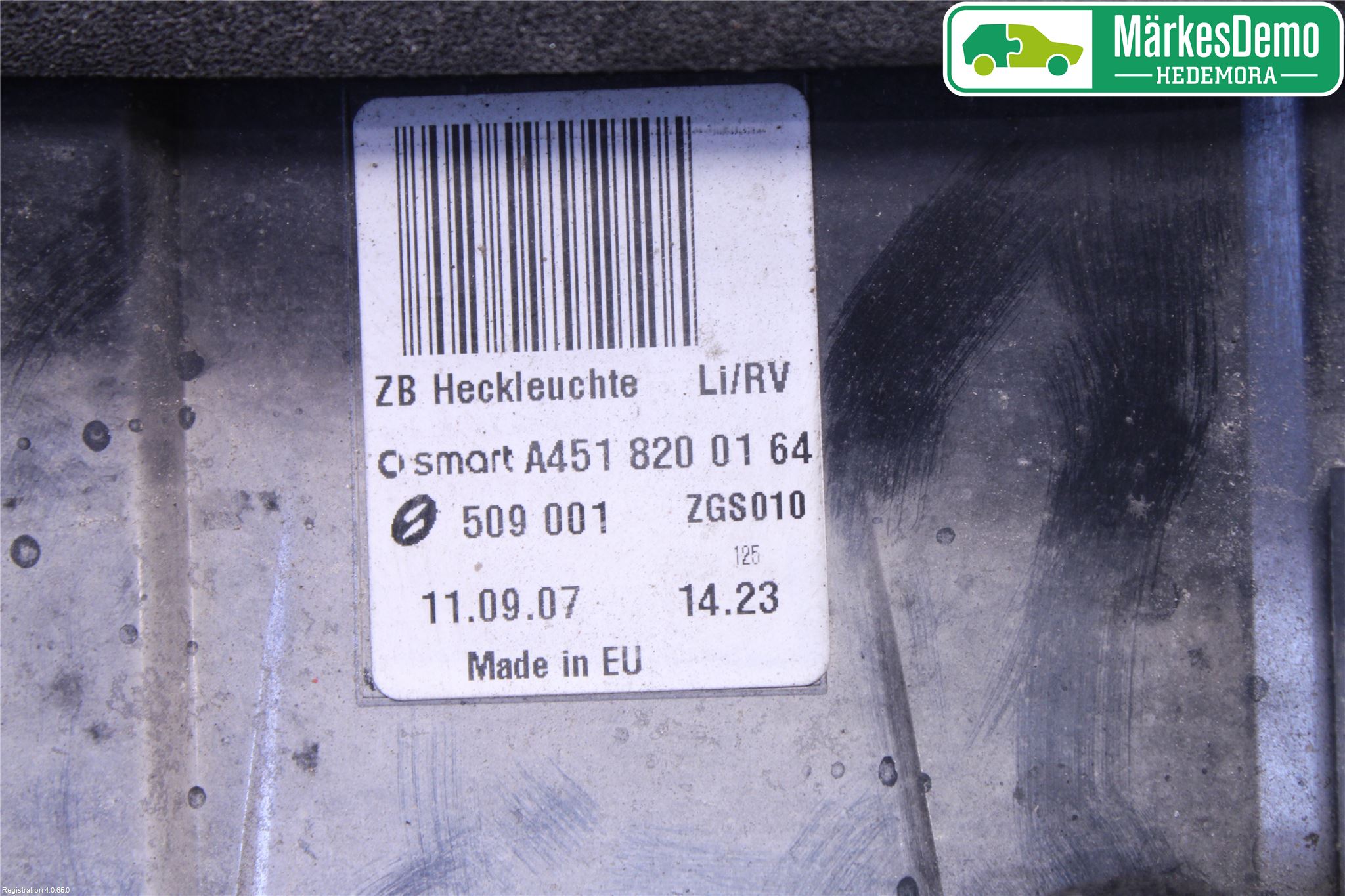 Smart FORTWO I 99-07 Bakljus Vänster
