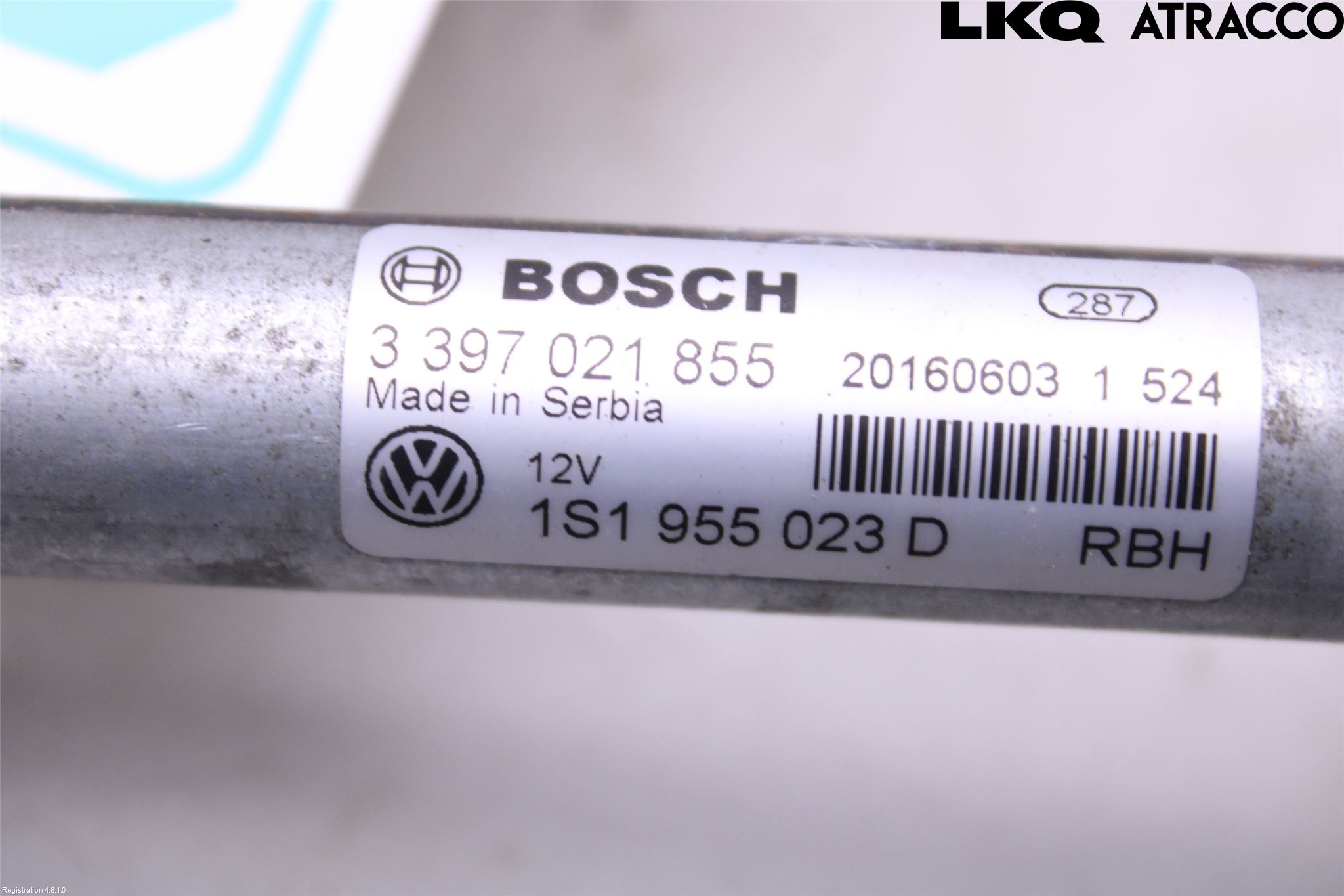 Volkswagen VW UP! / E-UP! Torkarmekanism Vindruta