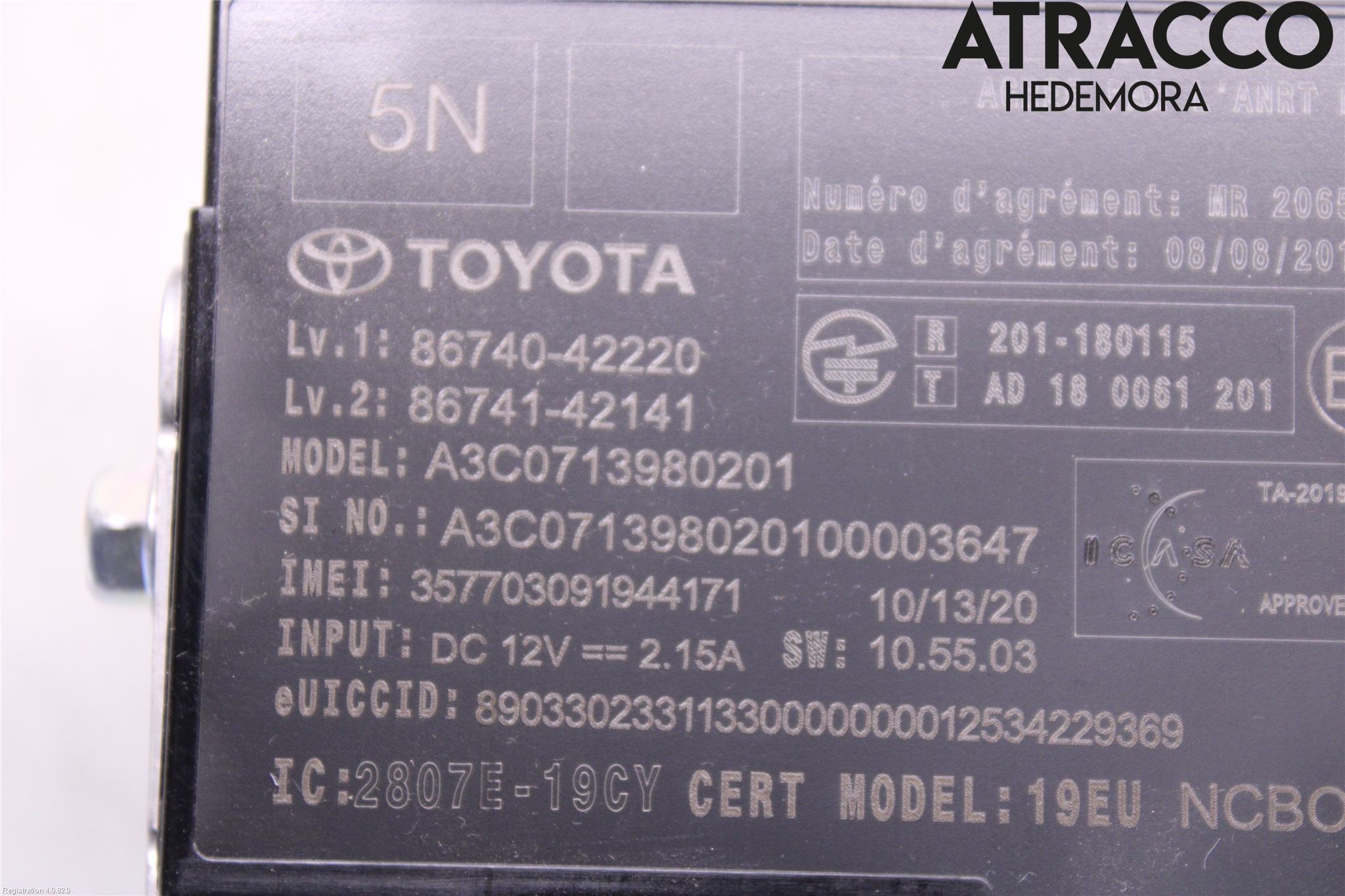 Toyota RAV4 19- Styrenhet Tal