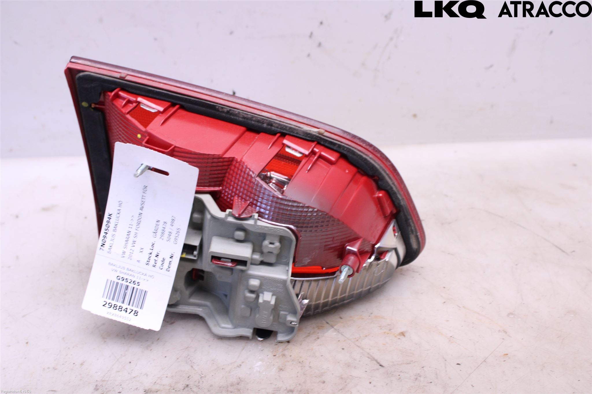 Volkswagen VW SHARAN 11- Bakljus Lucka Hö