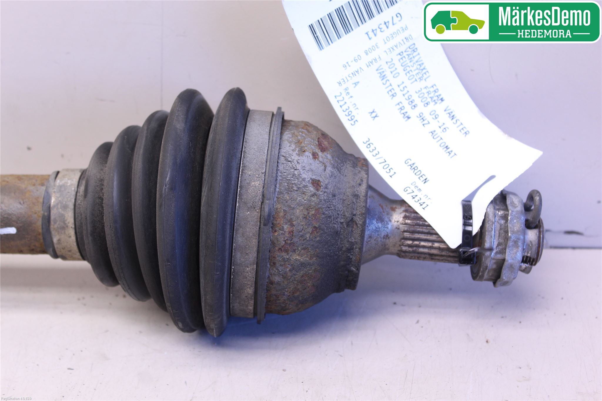 Peugeot 3008 09-16 Drivaxel Fram Vänster