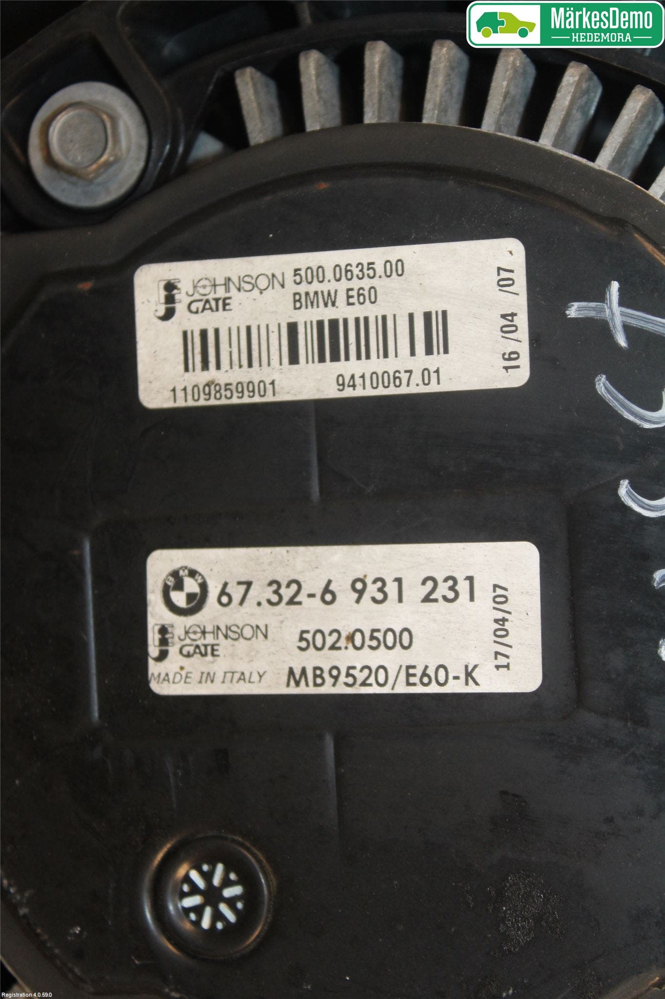 BMW 5 E60/61 Sed/Tou 02-10 Kylfläkt El