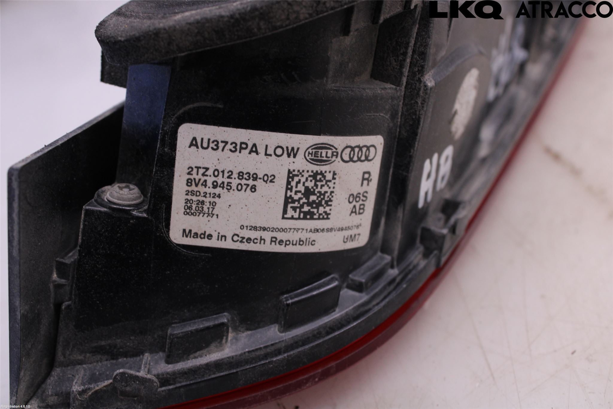 Audi A3/S3 8V 13-20 Bakljus Lucka Hö