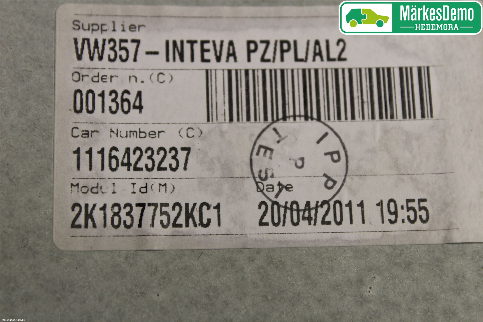 Volkswagen VW CADDY 11-15 Fönsterhiss El Kompl