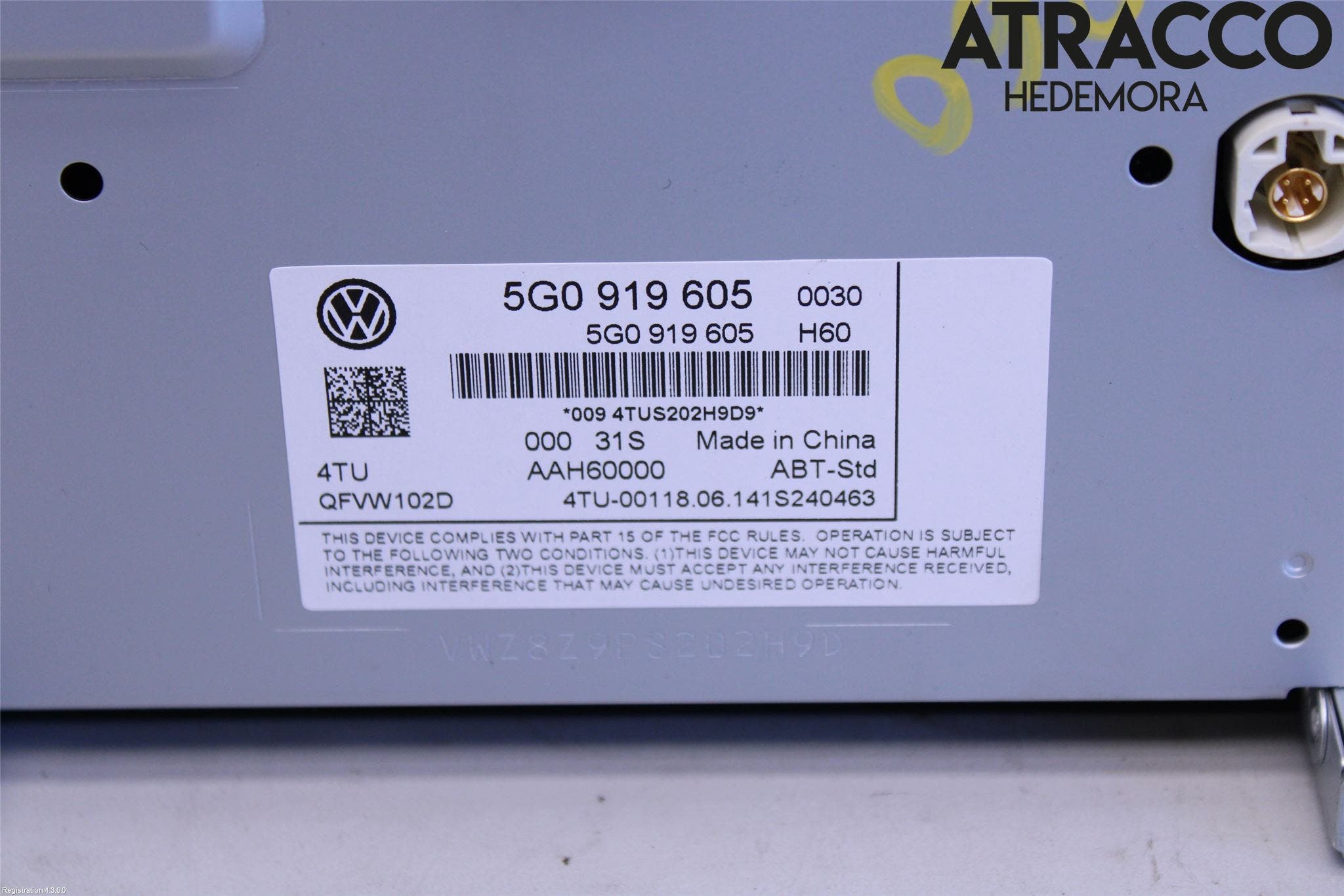 Volkswagen VW GOLF / E-GOLF VII 13-20 Cd Radio - Multimediapanel