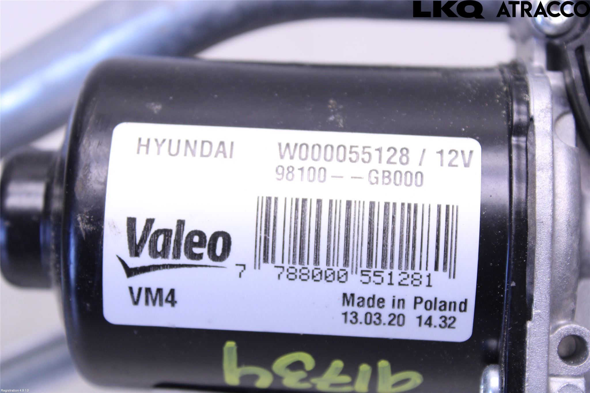 Hyundai i20 GB 15-20 Torkarmekanism Vindruta