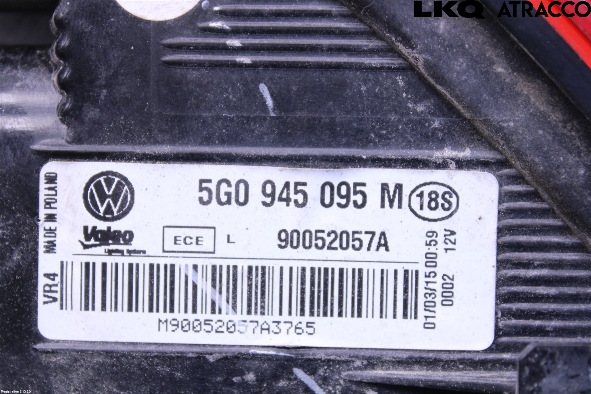 Volkswagen VW GOLF / E-GOLF VII 13-20 Bakljus Vänster